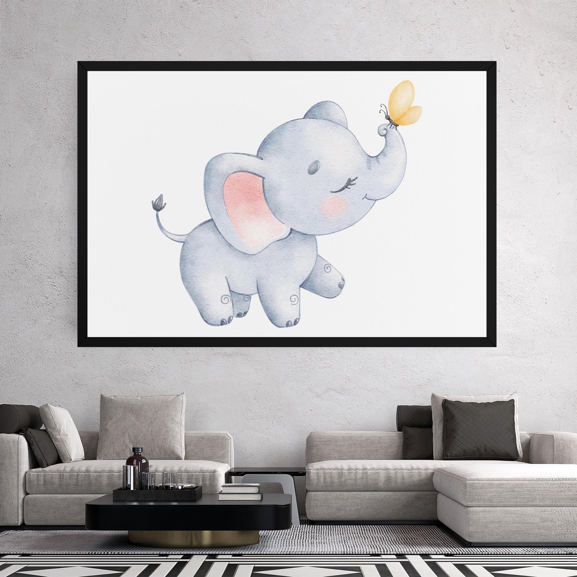 Vászonkép Elephant Butterfly mockup 2