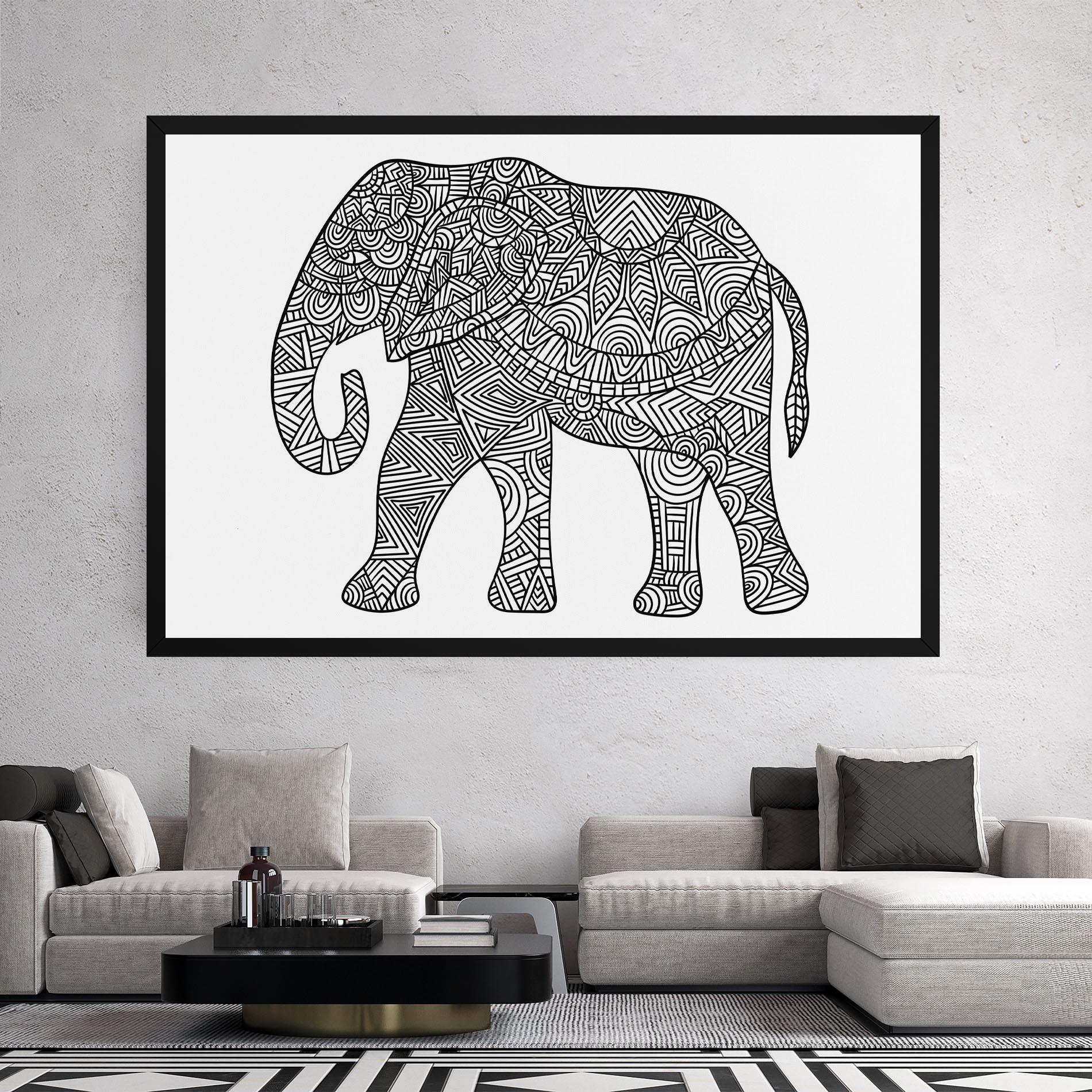 Vászonkép Elephant Mandala mockup 2