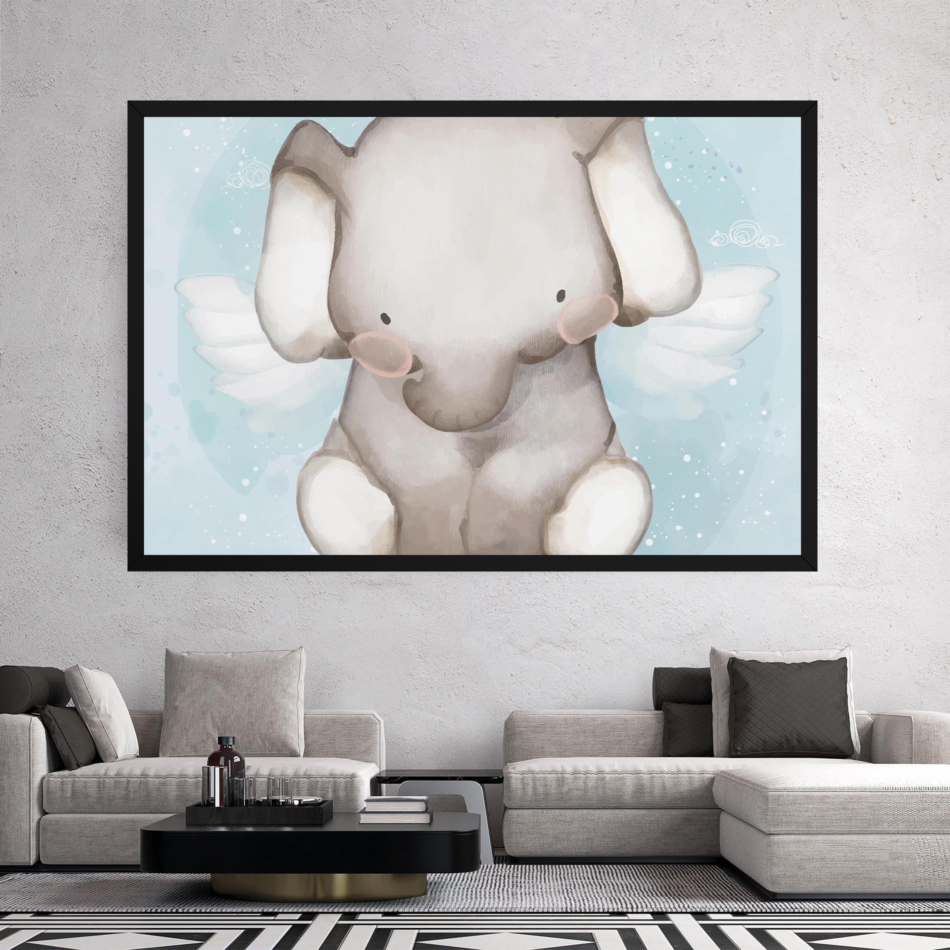 Vászonkép Elephant On Blue mockup 2