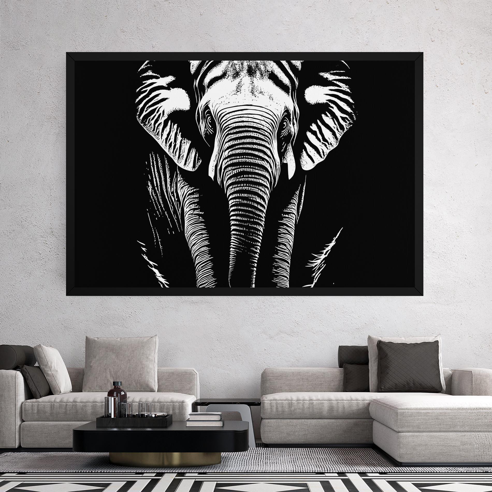 Vászonkép Elephant White Head mockup 2