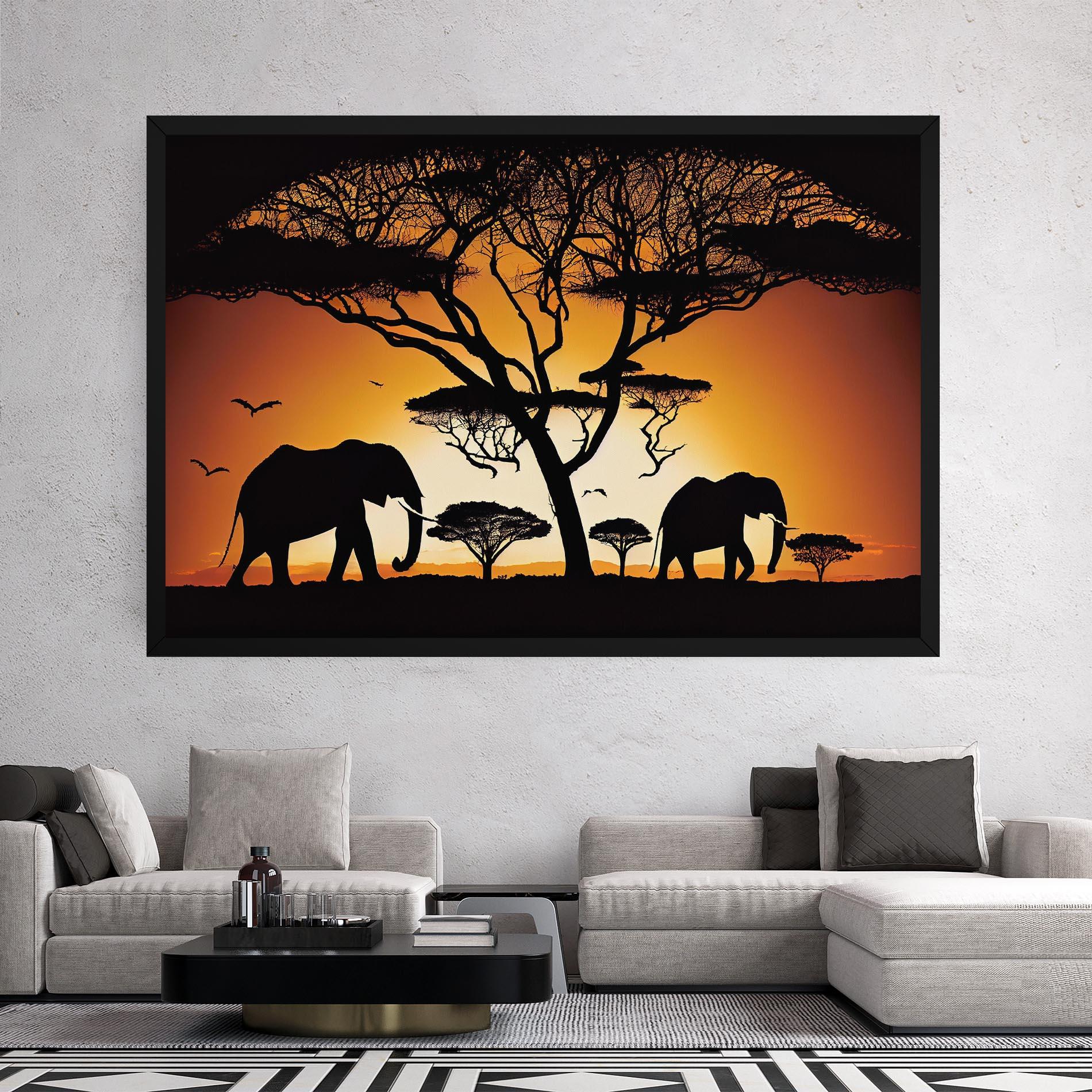 Vászonkép Sunset Silhouette mockup 2