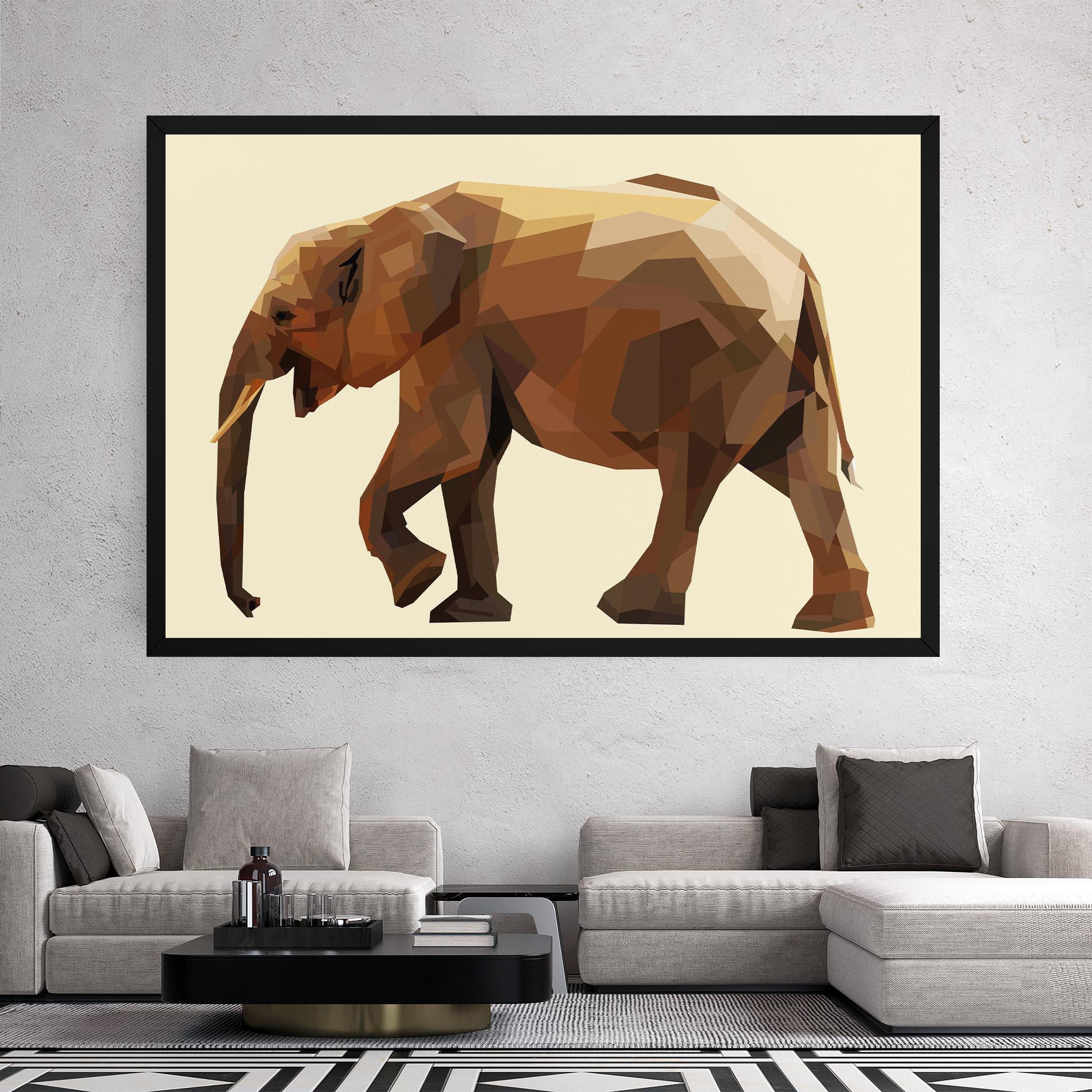 Vászonkép Walking Elephant Cream mockup 2