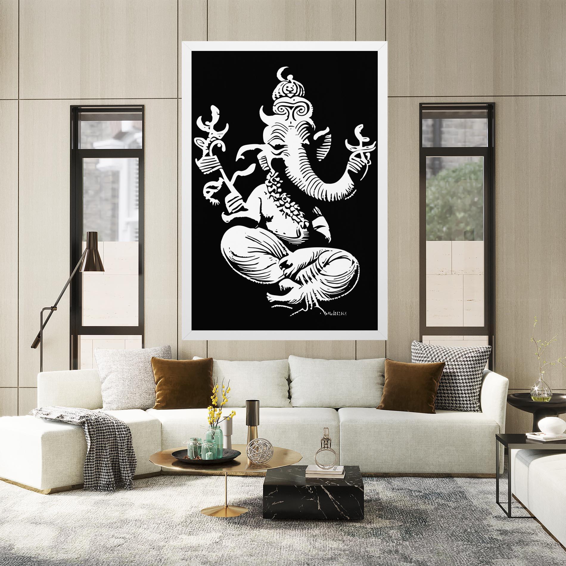 Vászonkép Black And White Ganesha mockup 2
