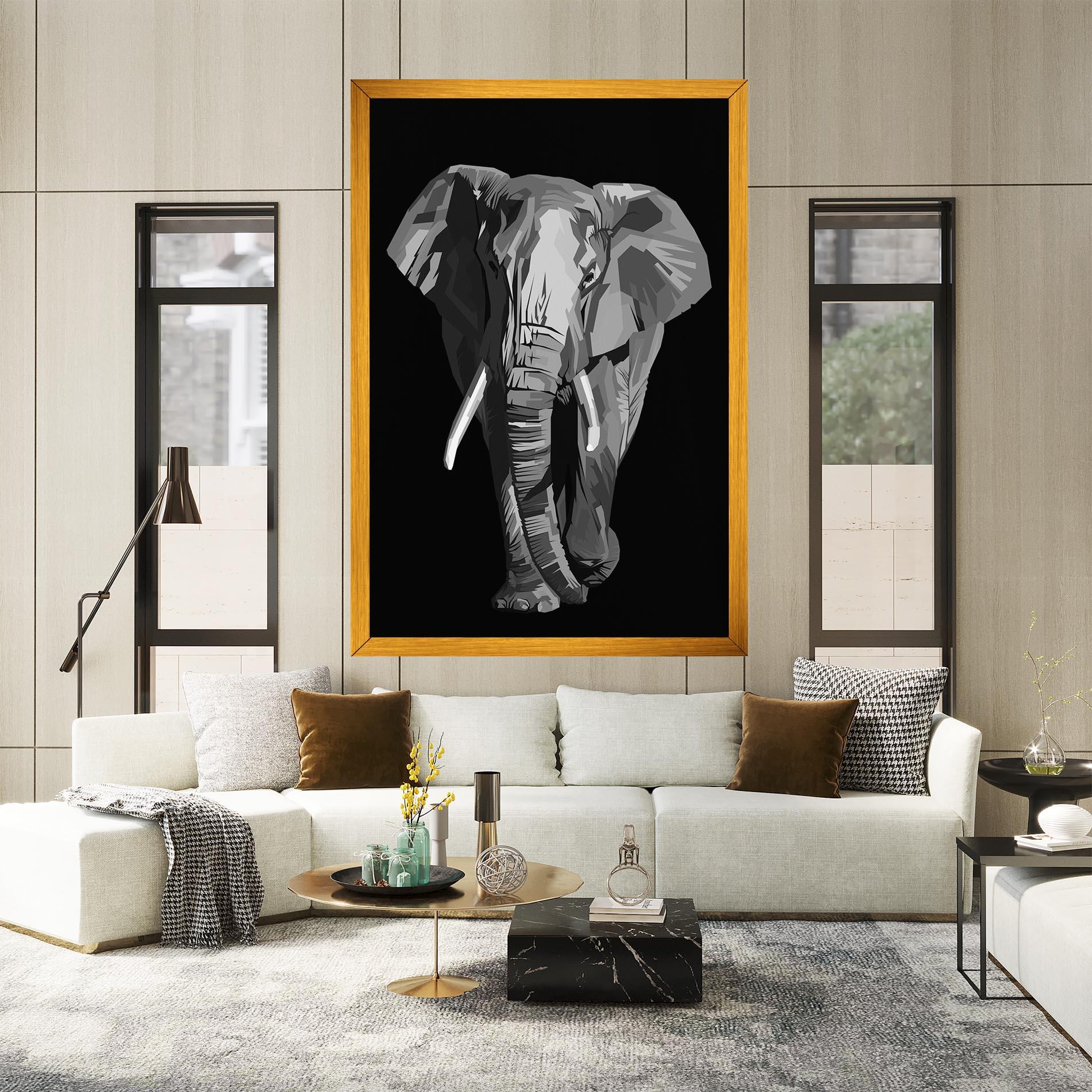 Vászonkép Beautiful Grey Elephant mockup 2