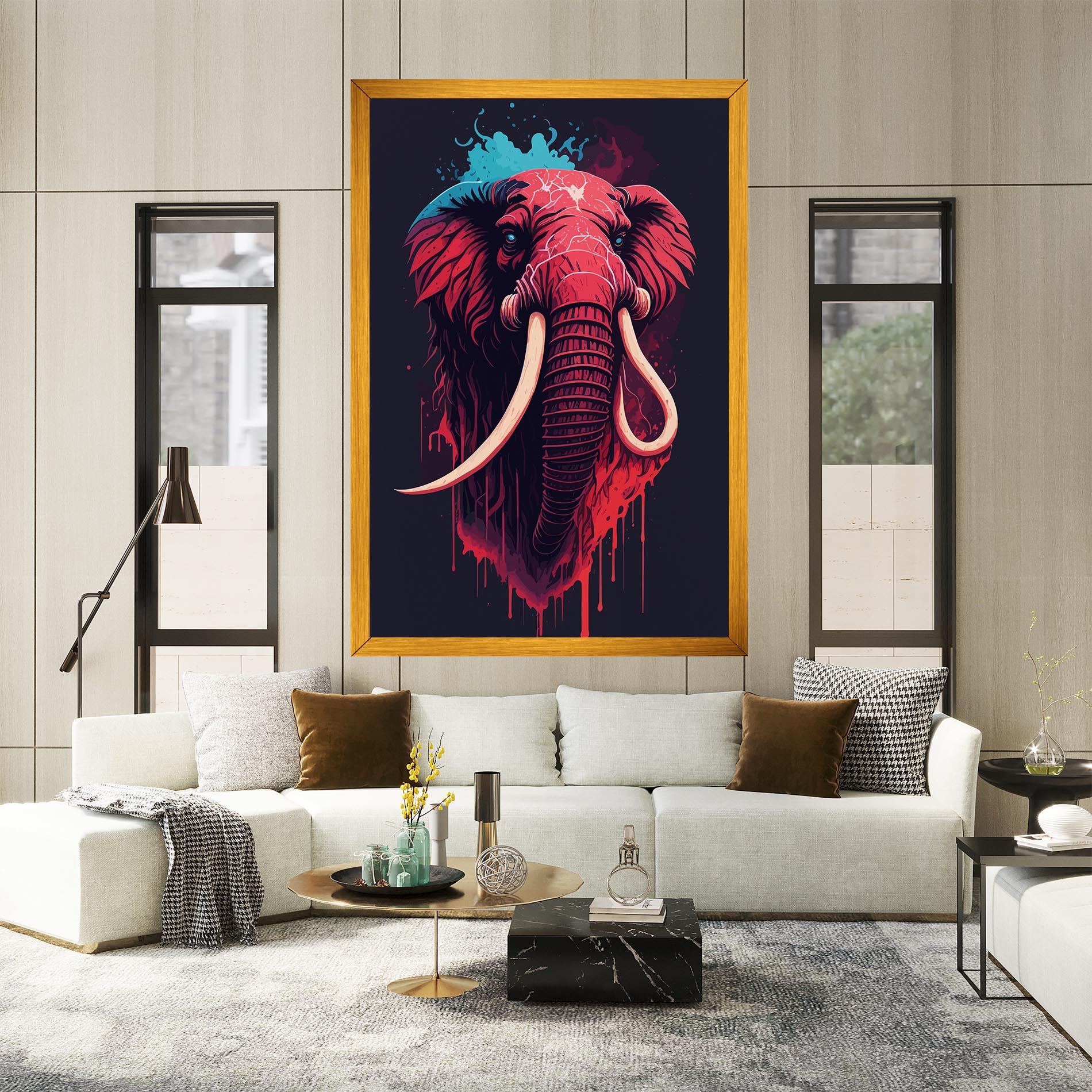 Vászonkép Blue Red Elephant mockup 2