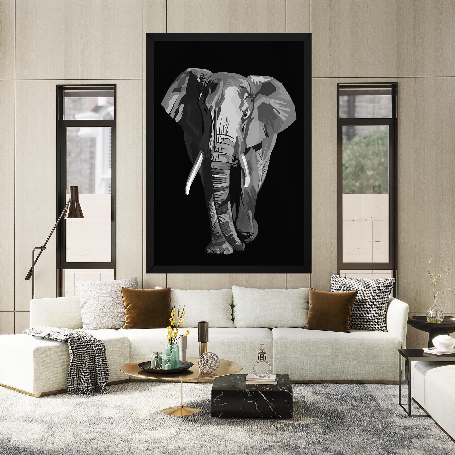 Vászonkép Beautiful Grey Elephant mockup 2