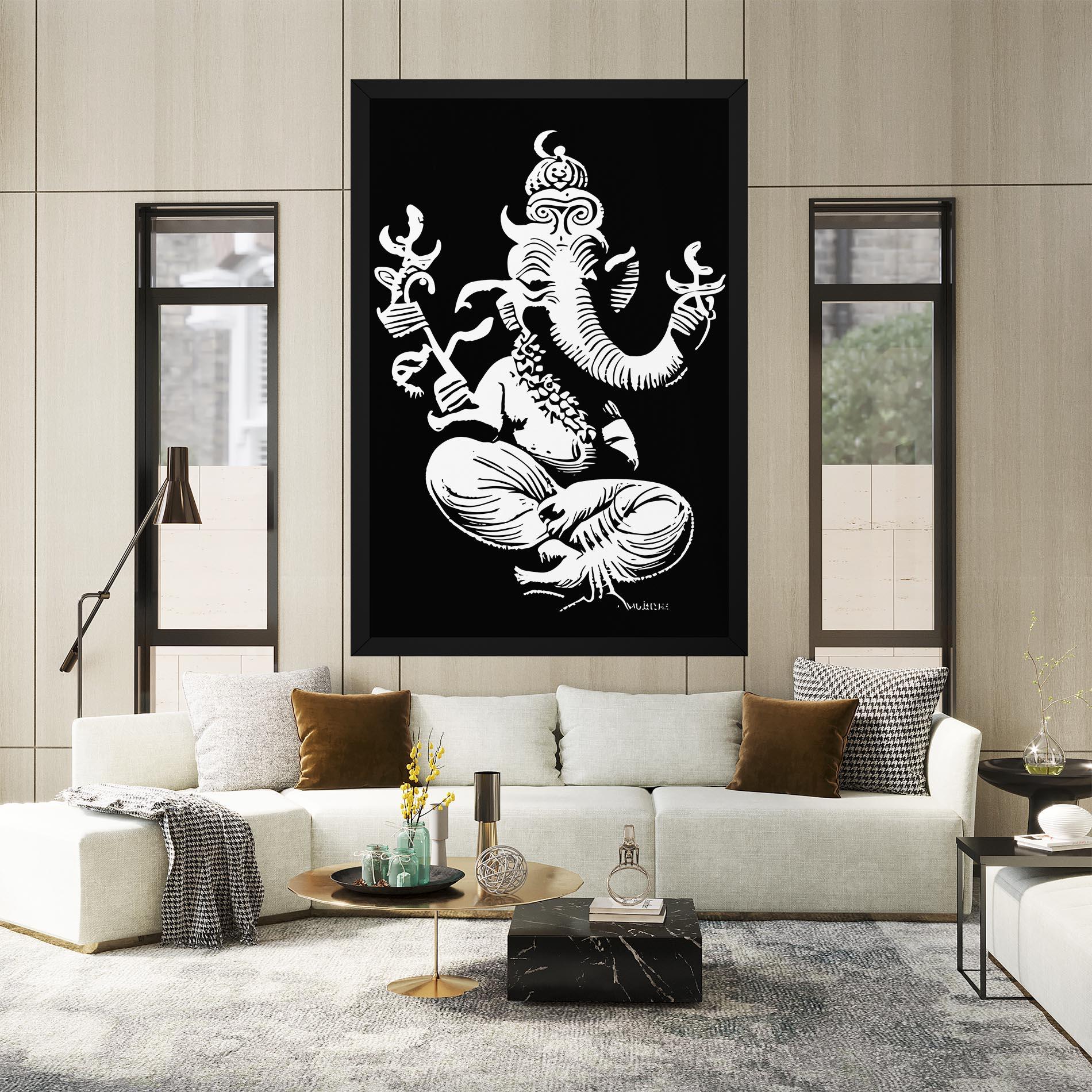 Vászonkép Black And White Ganesha mockup 2