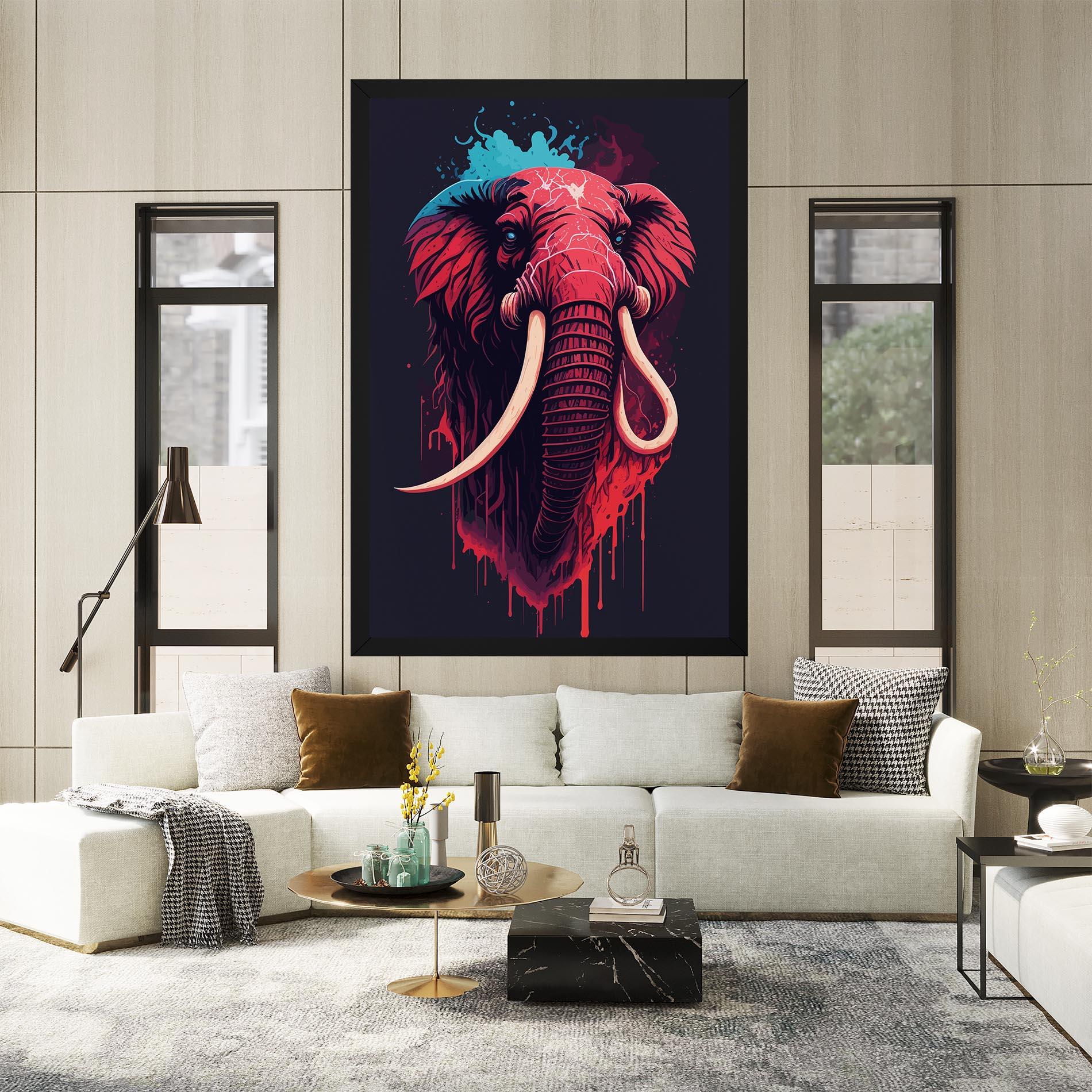 Vászonkép Blue Red Elephant mockup 2
