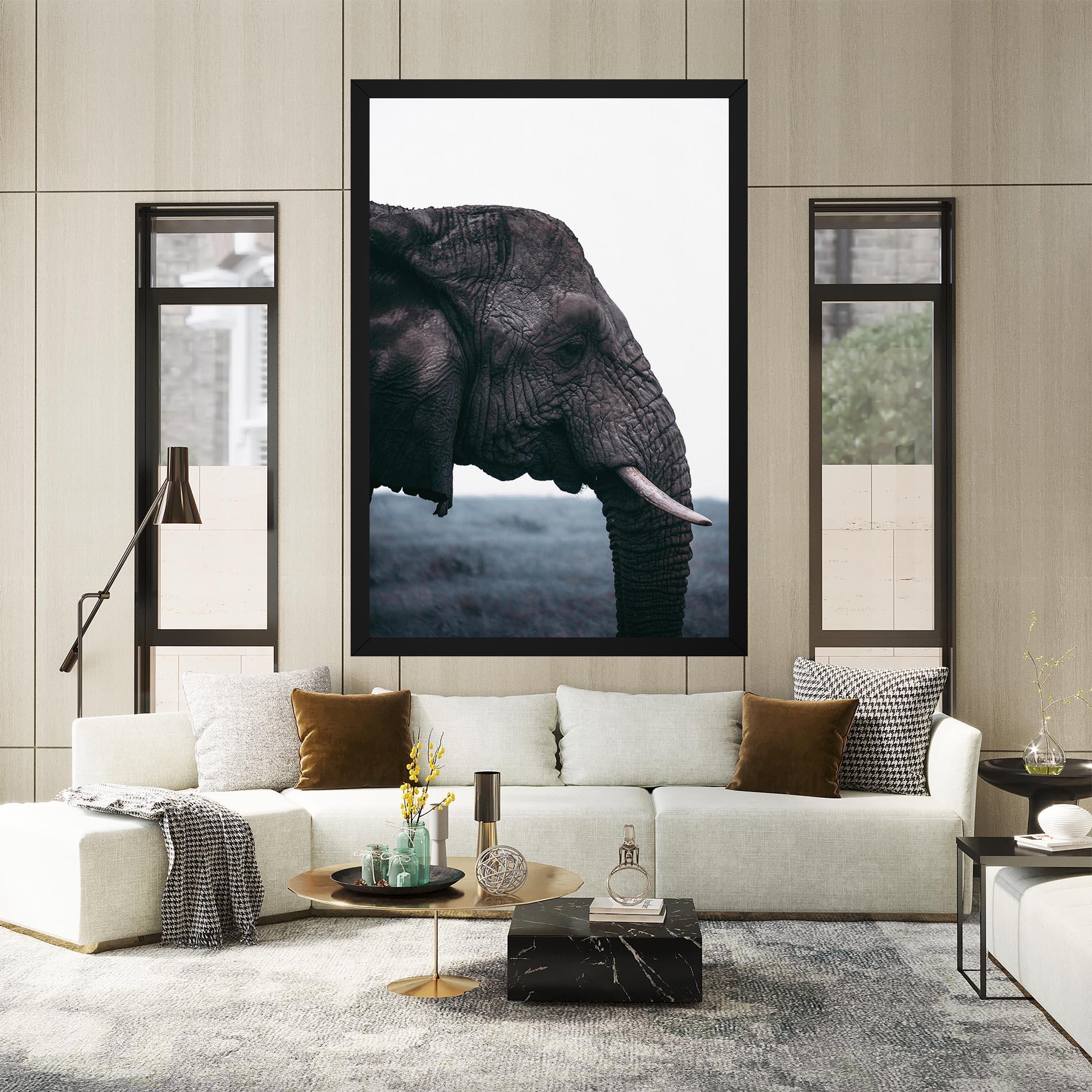 Vászonkép Close Grey Eelephant mockup 2