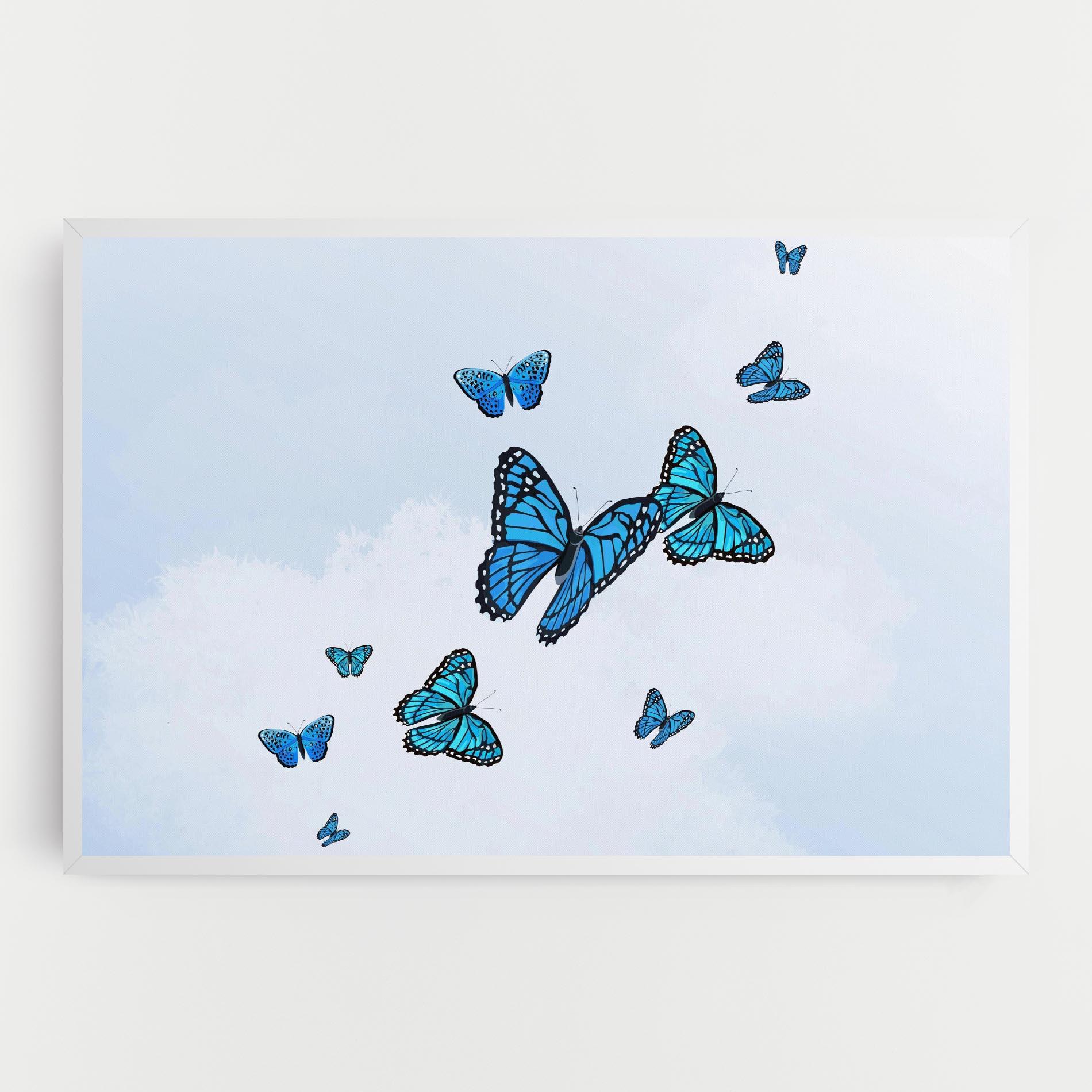 Vászonkép Blue Sky Butterfly mockup 0