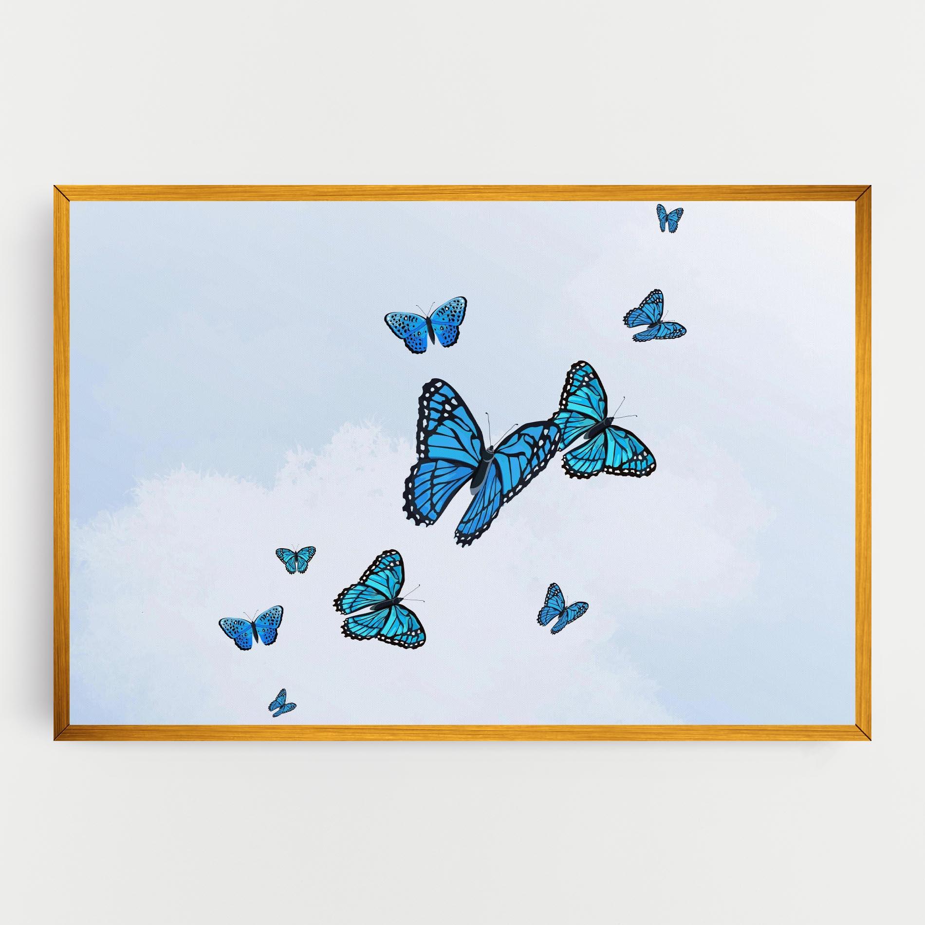 Vászonkép Blue Sky Butterfly mockup 0