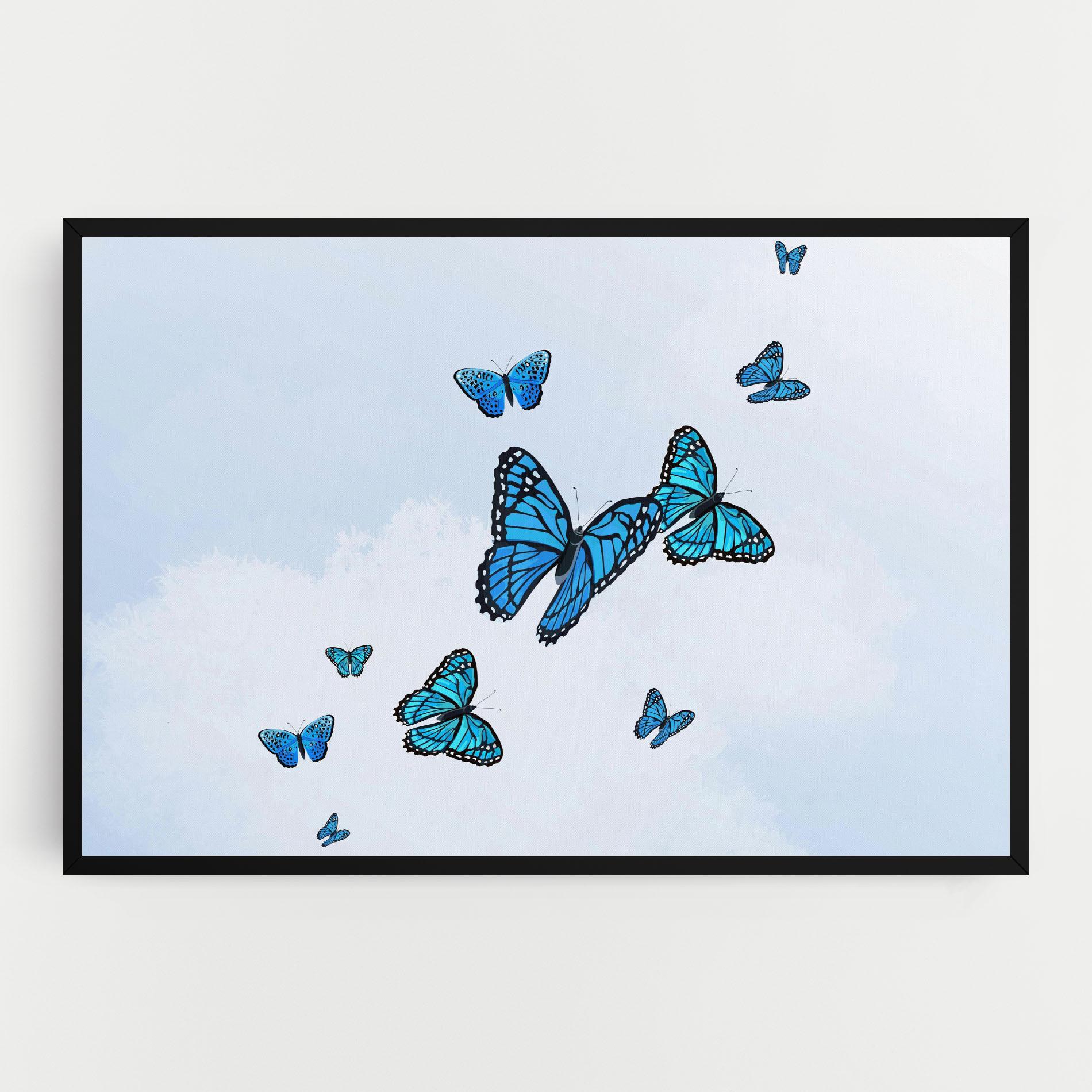 Vászonkép Blue Sky Butterfly mockup 0
