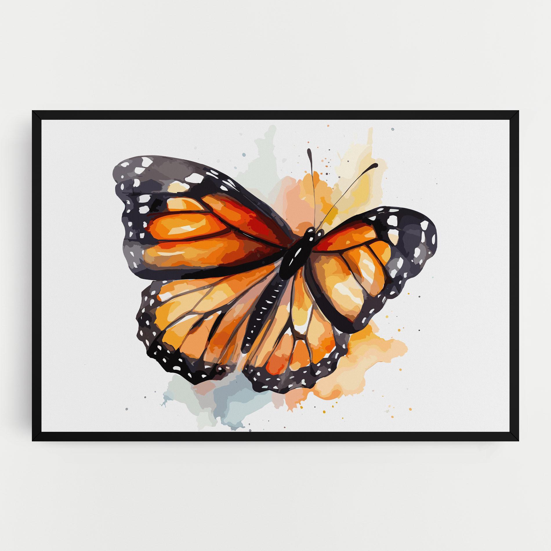Vászonkép Orange Butterfly mockup 0
