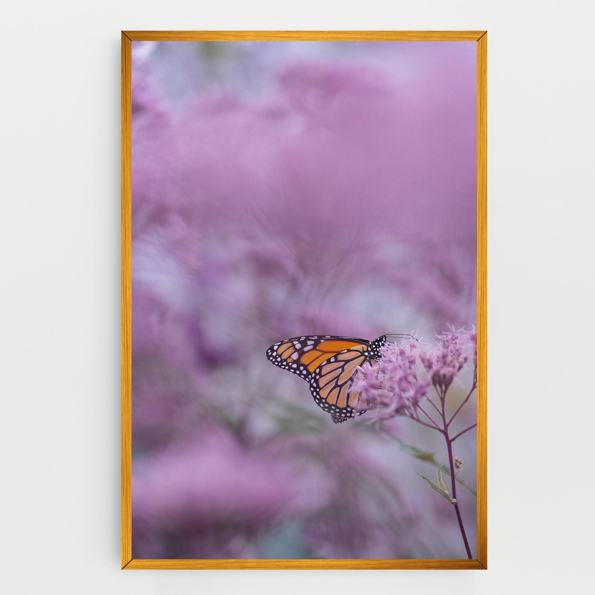 Vászonkép Purple Flower Butterfly mockup 0