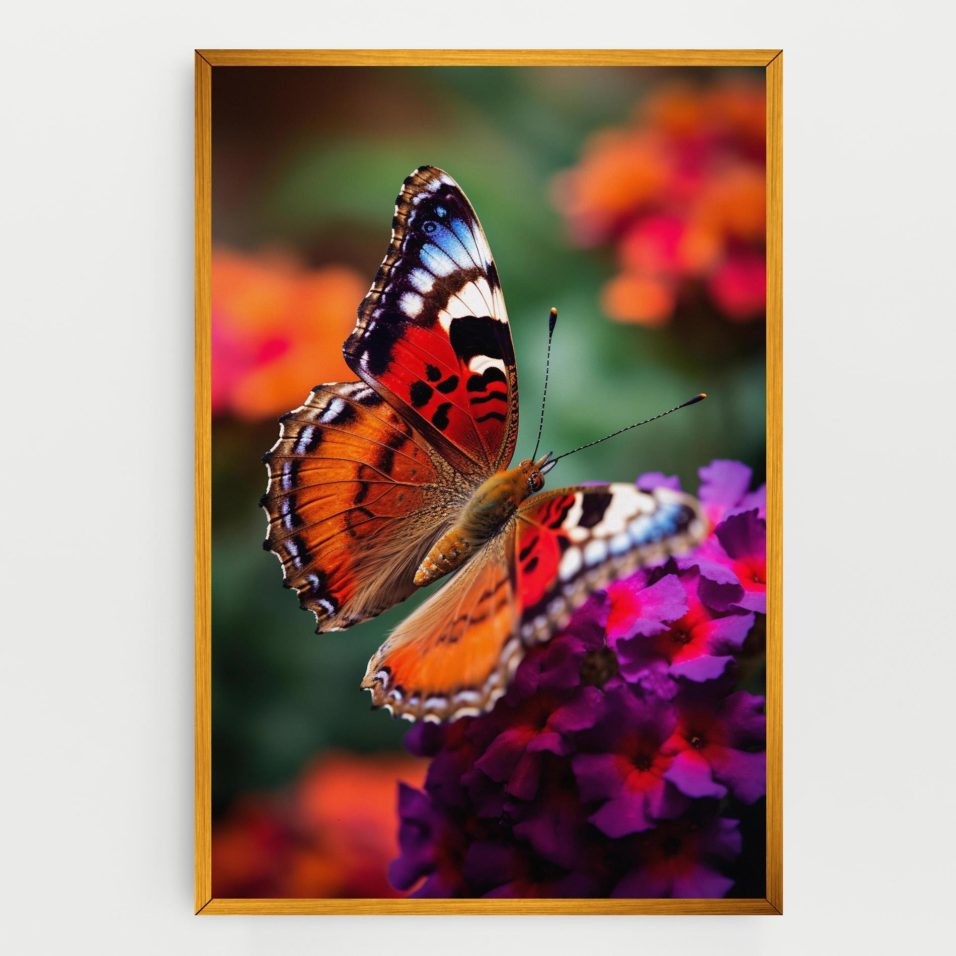 Vászonkép Red Blue Butterfly mockup 0