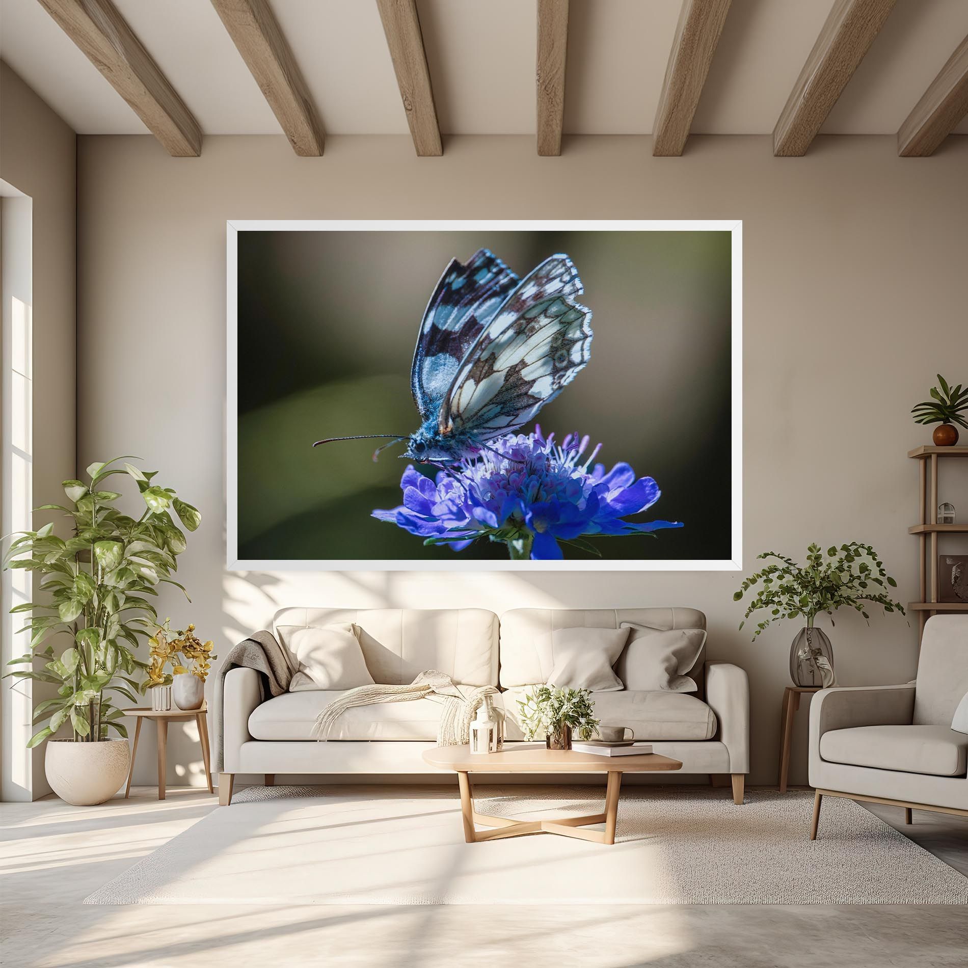 Blue Butterfly In Nature mockup 6