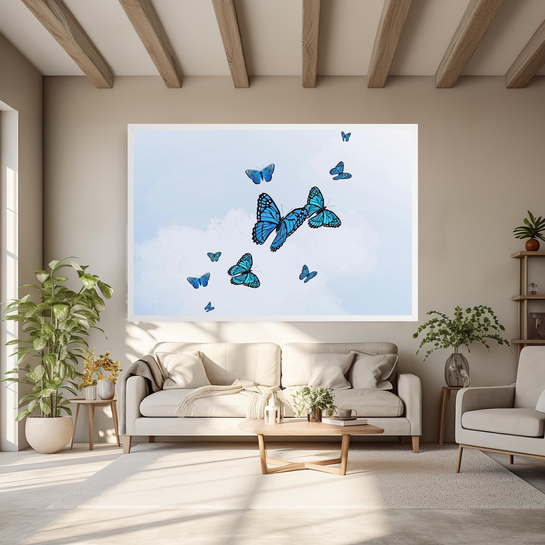 Vászonkép Blue Sky Butterfly mockup 6