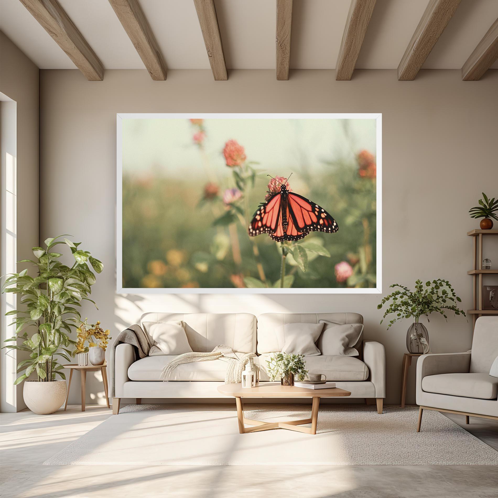 Vászonkép Light Red Butterfly mockup 6