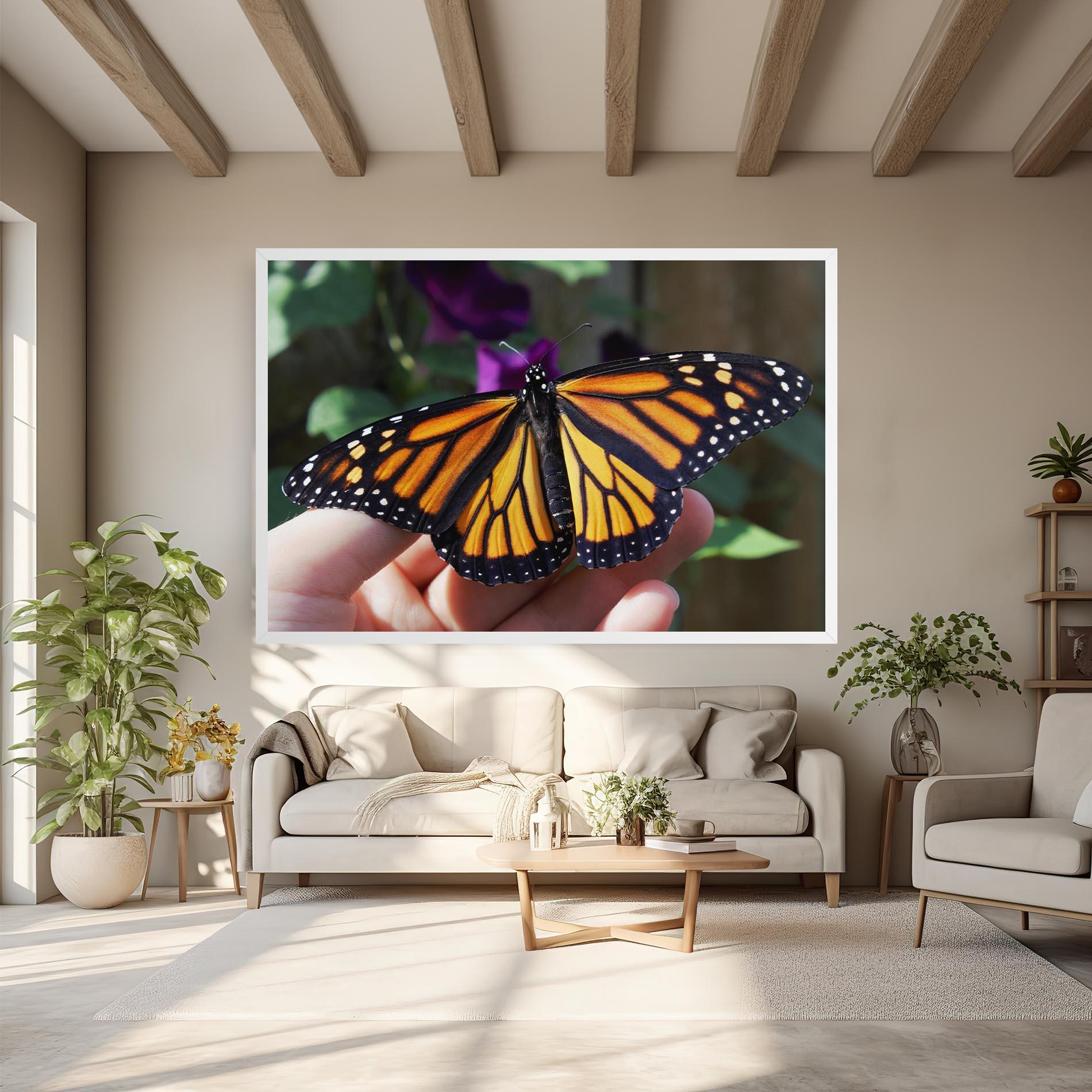 Vászonkép Open Orange Butterfly mockup 6