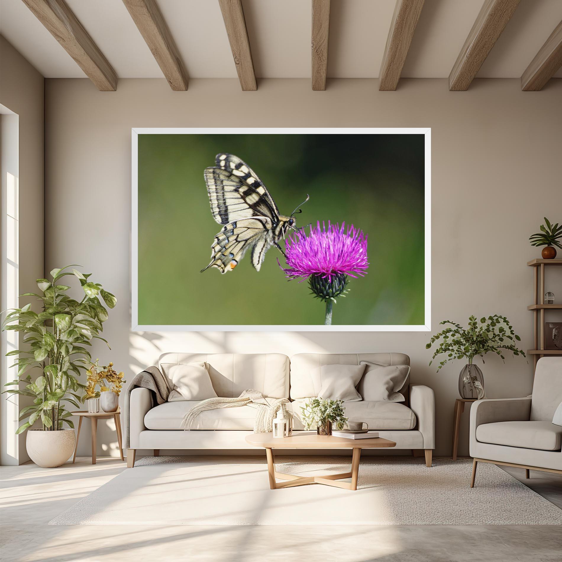 Vászonkép White Butterfly Pollen mockup 6