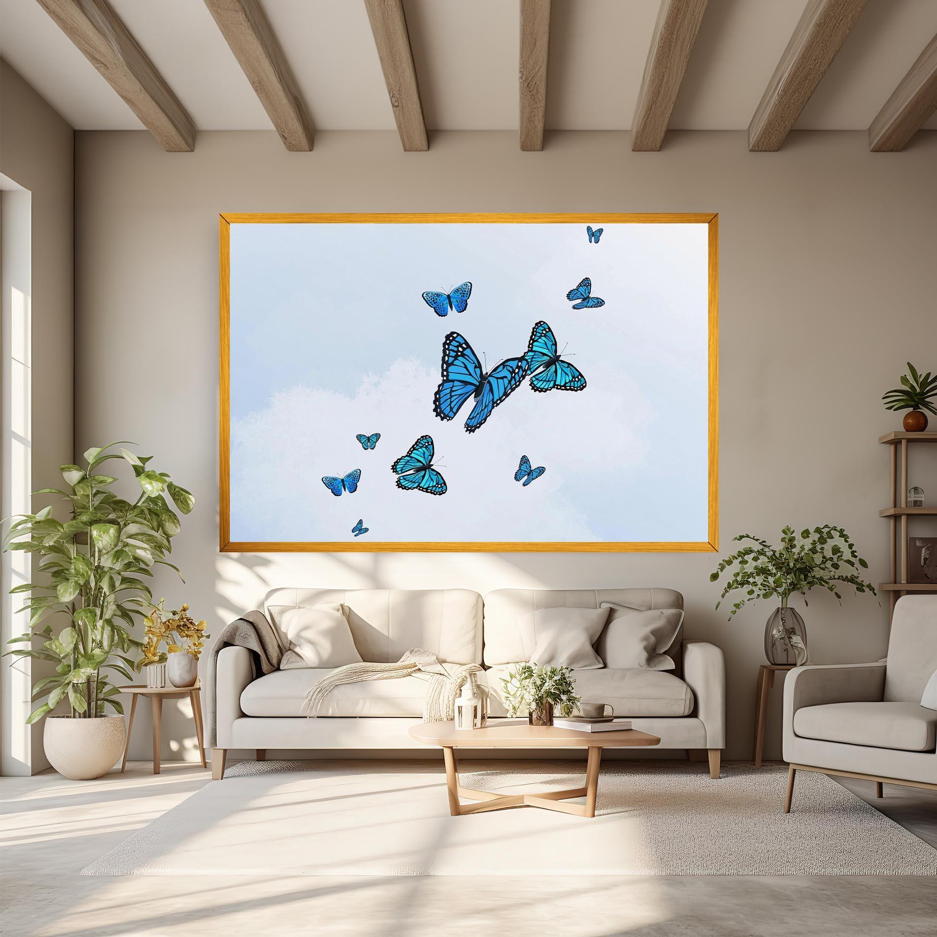 Vászonkép Blue Sky Butterfly mockup 6