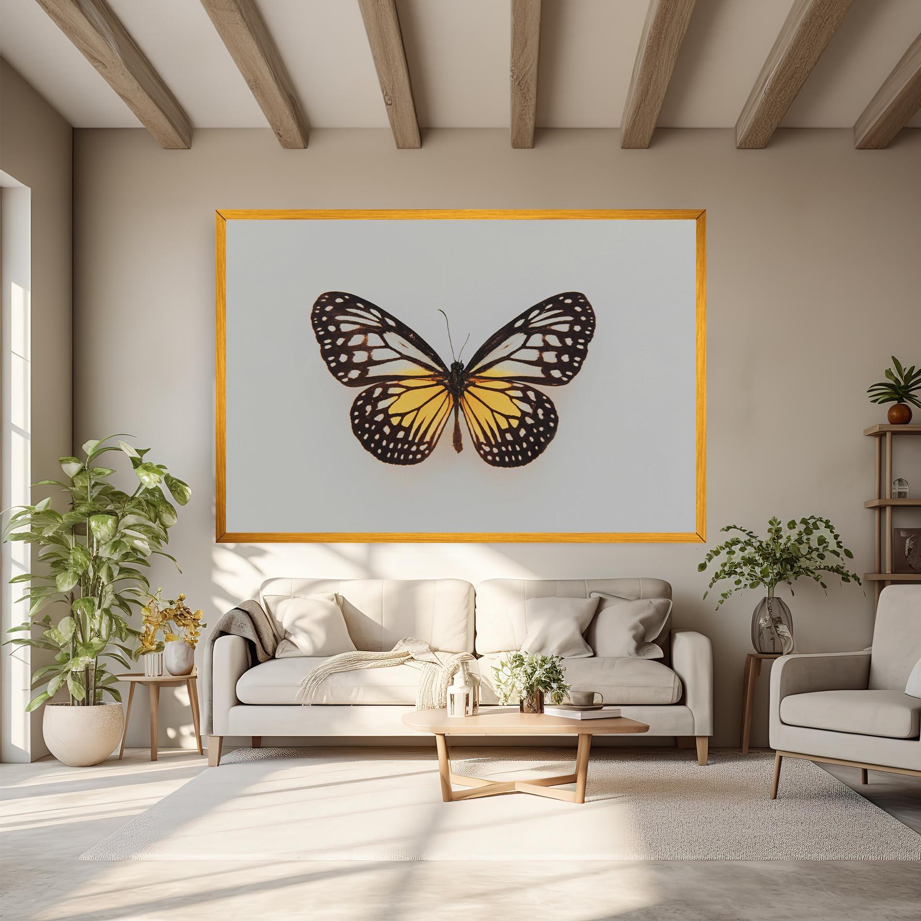Vászonkép Butterfly On Grey mockup 6