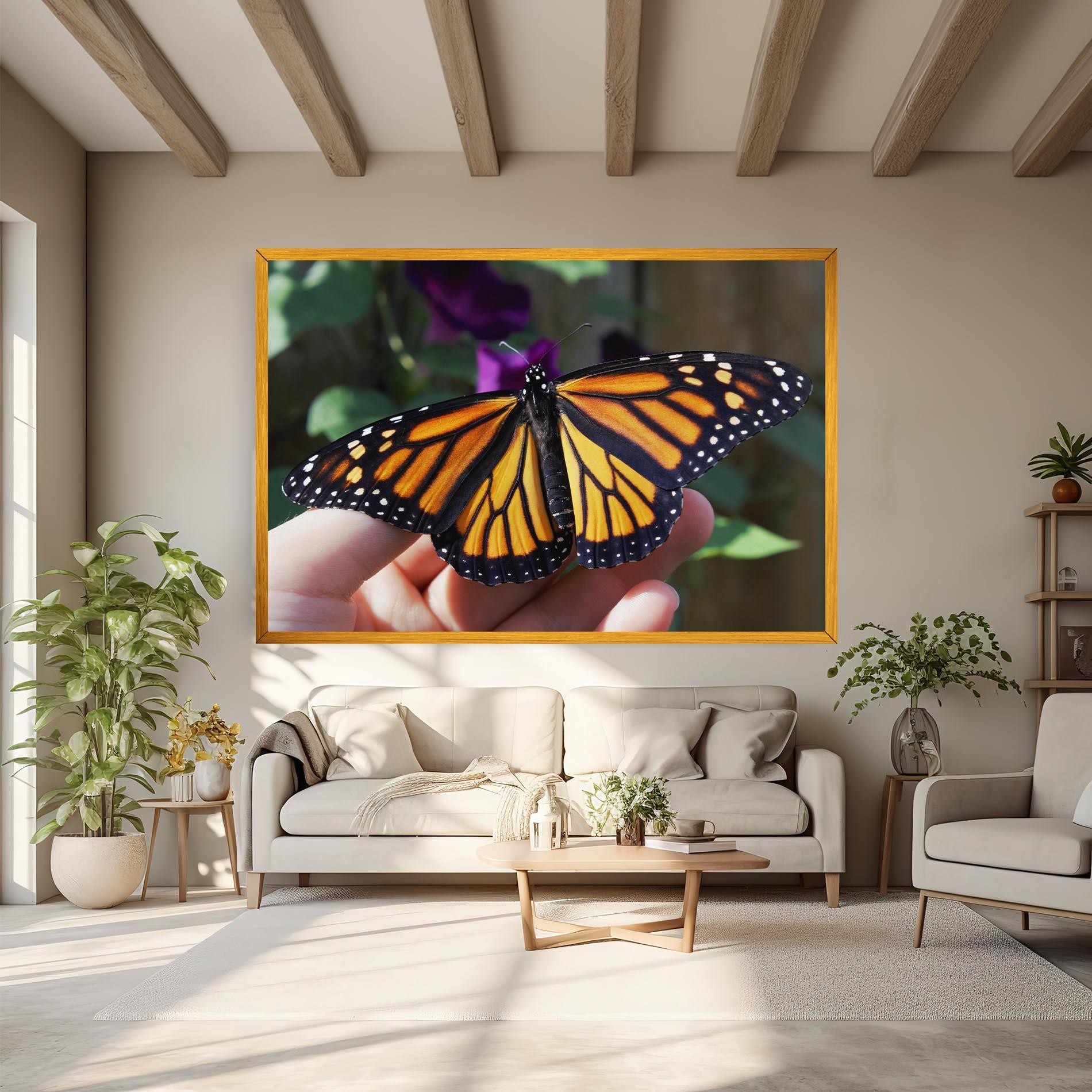 Vászonkép Open Orange Butterfly mockup 6