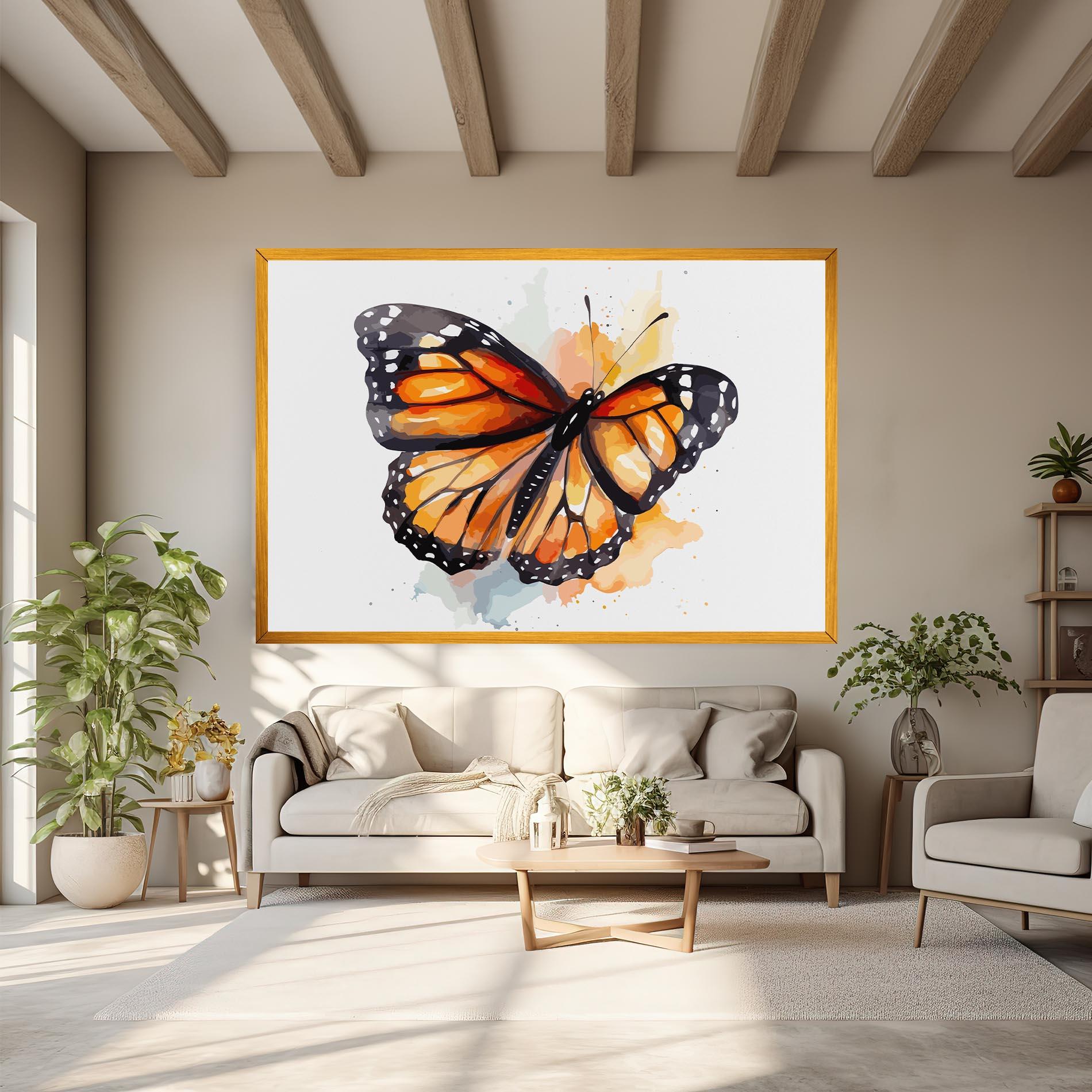 Vászonkép Orange Butterfly mockup 6