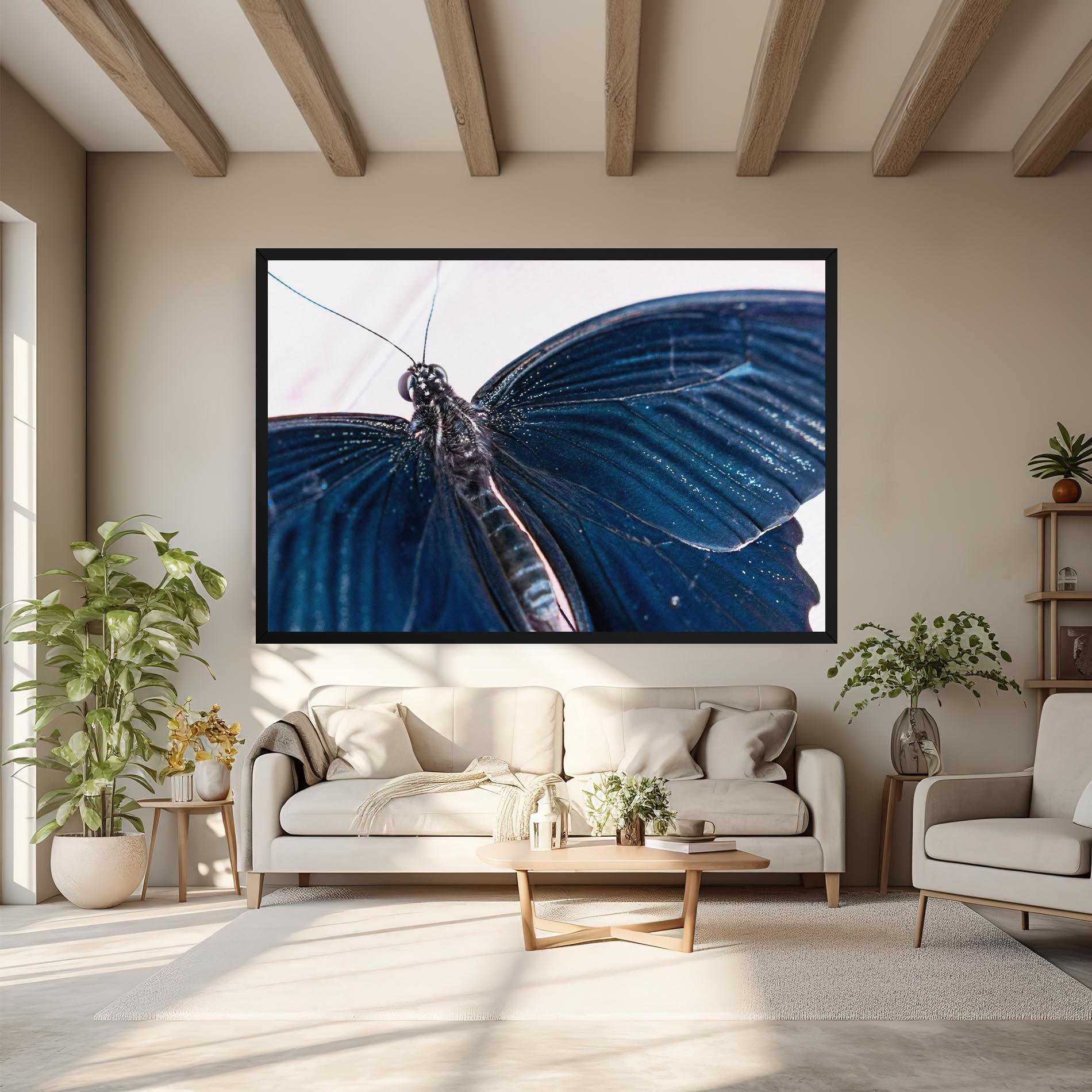 Vászonkép Blue Butterfly mockup 6