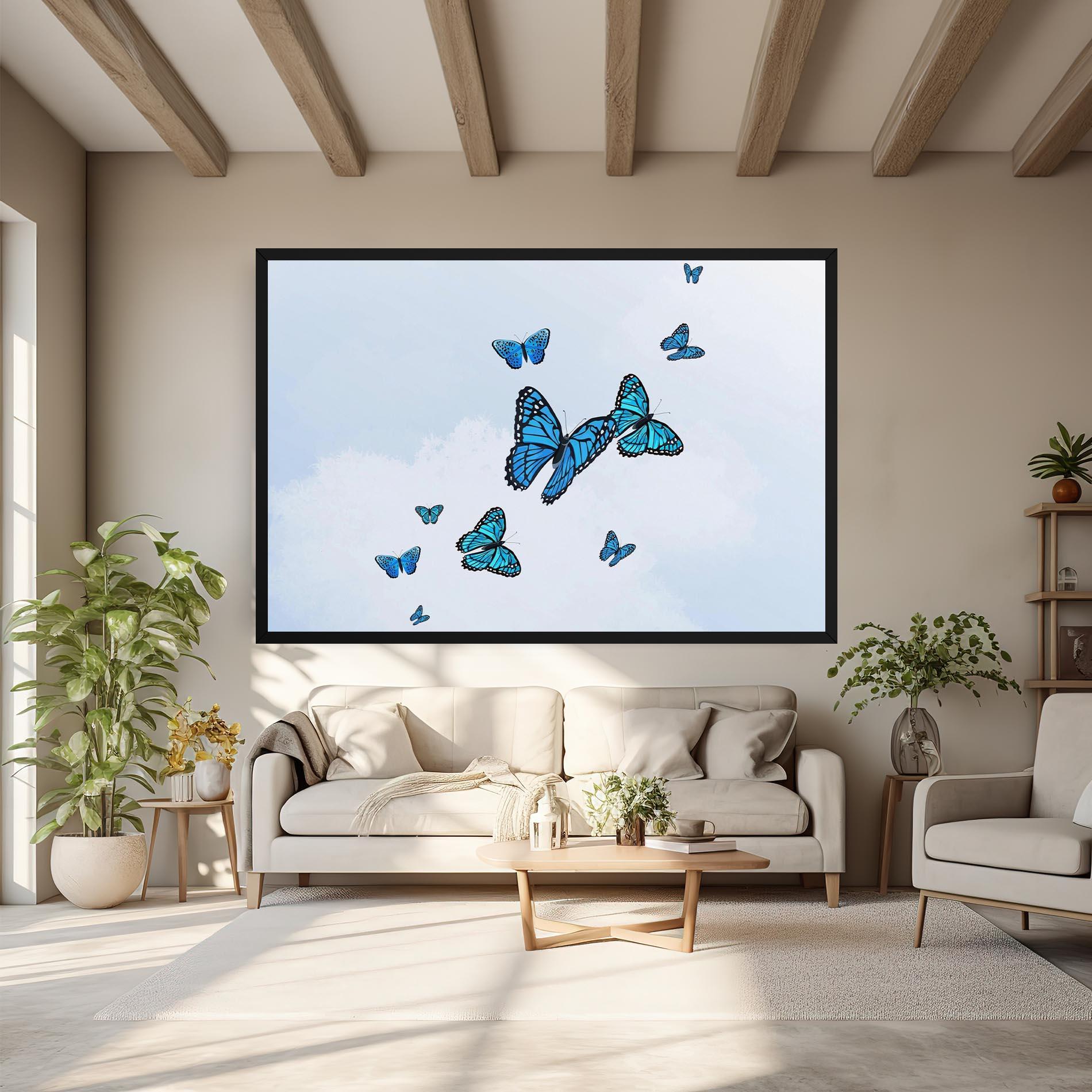 Vászonkép Blue Sky Butterfly mockup 6