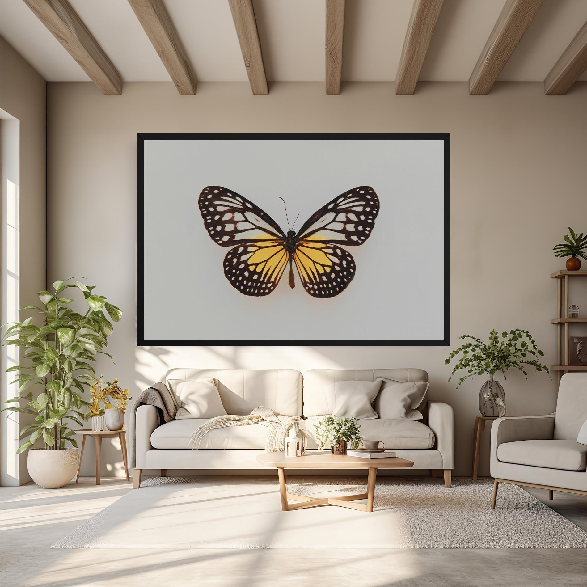 Vászonkép Butterfly On Grey mockup 6