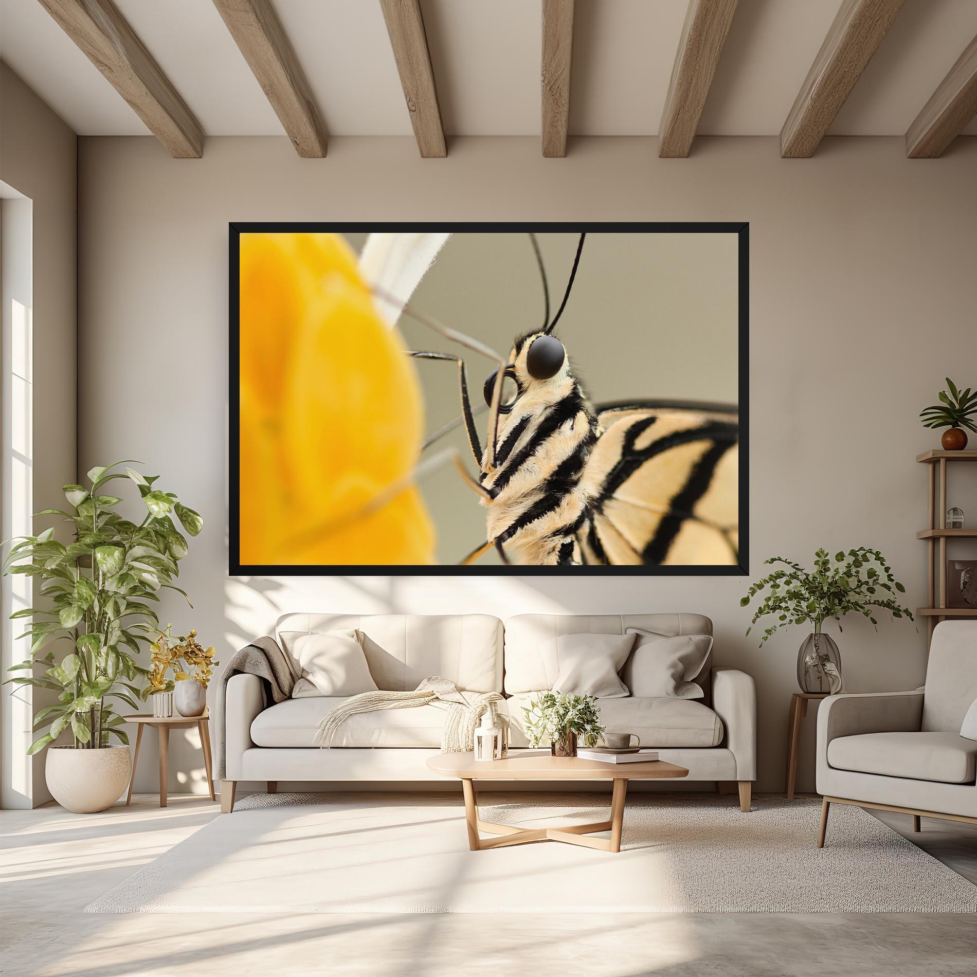 Vászonkép Close Up Cream Butterfly mockup 6