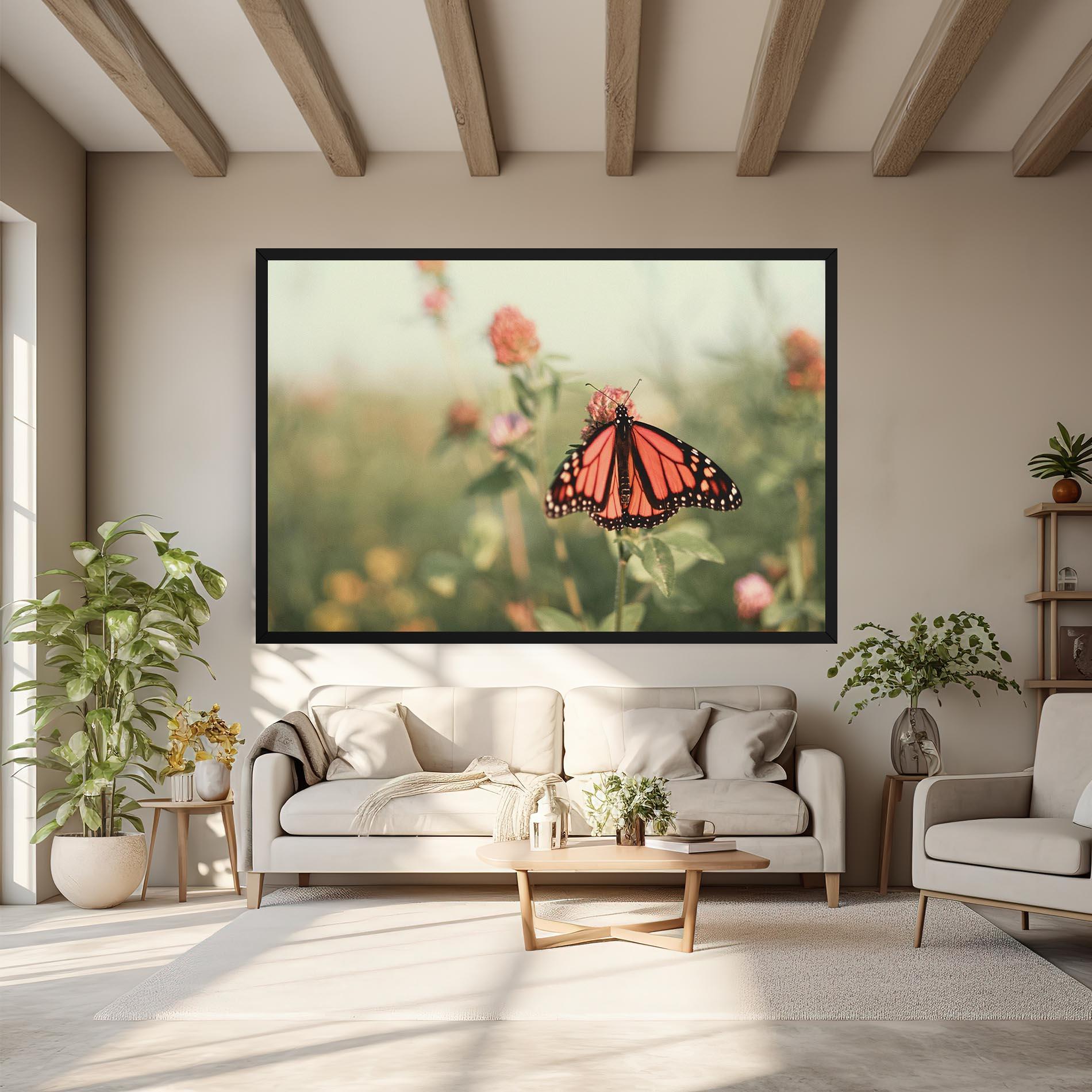 Vászonkép Light Red Butterfly mockup 6