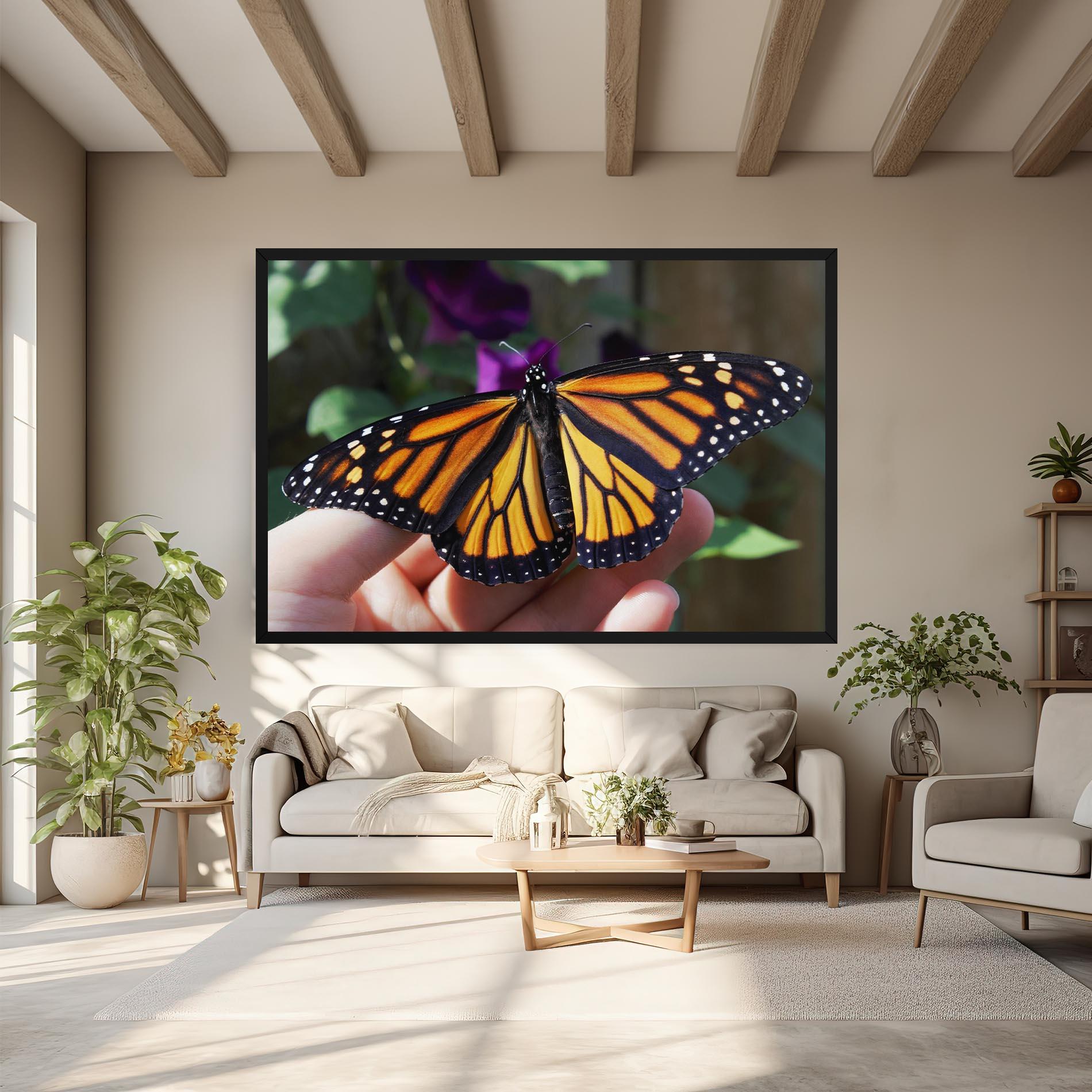 Vászonkép Open Orange Butterfly mockup 6