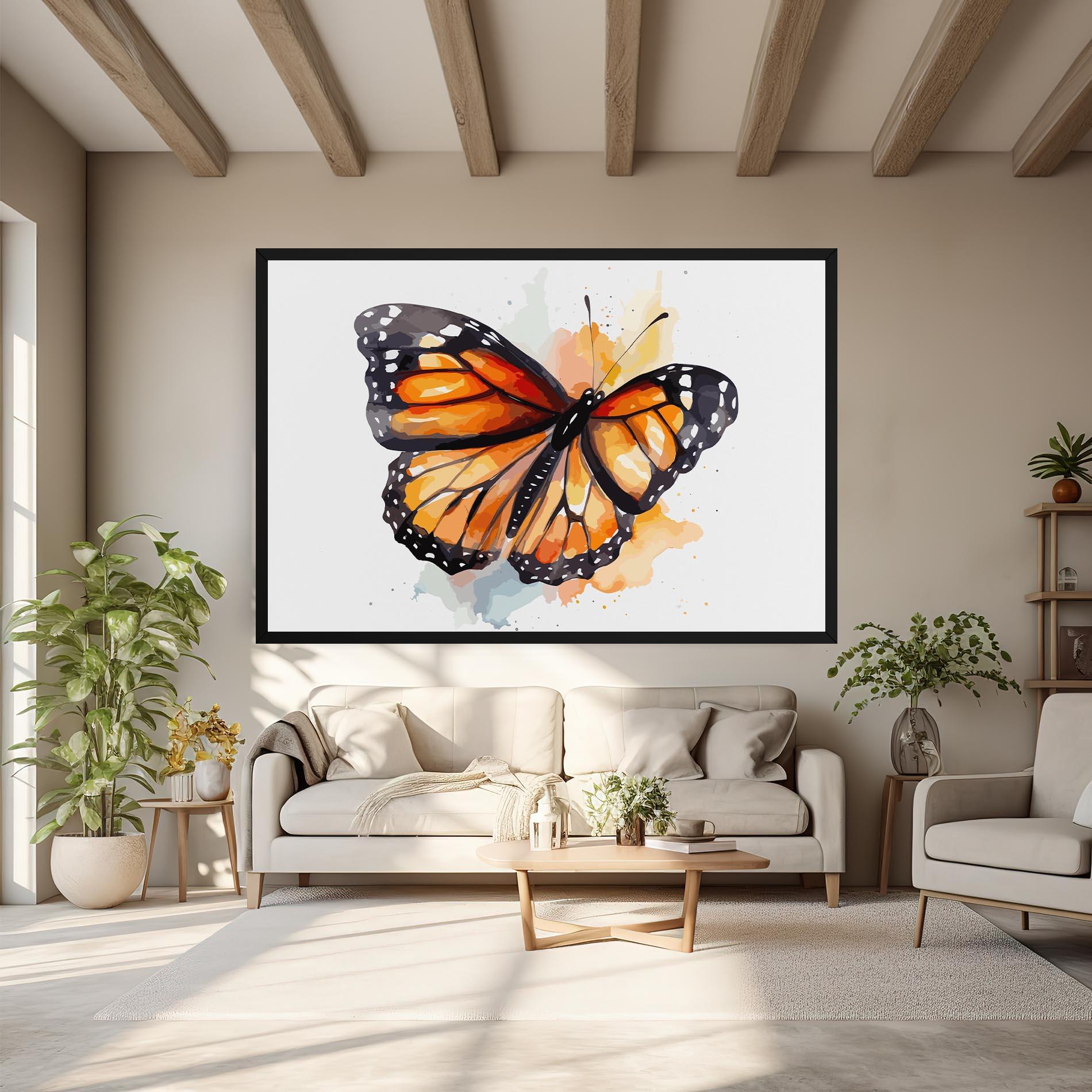 Vászonkép Orange Butterfly mockup 6