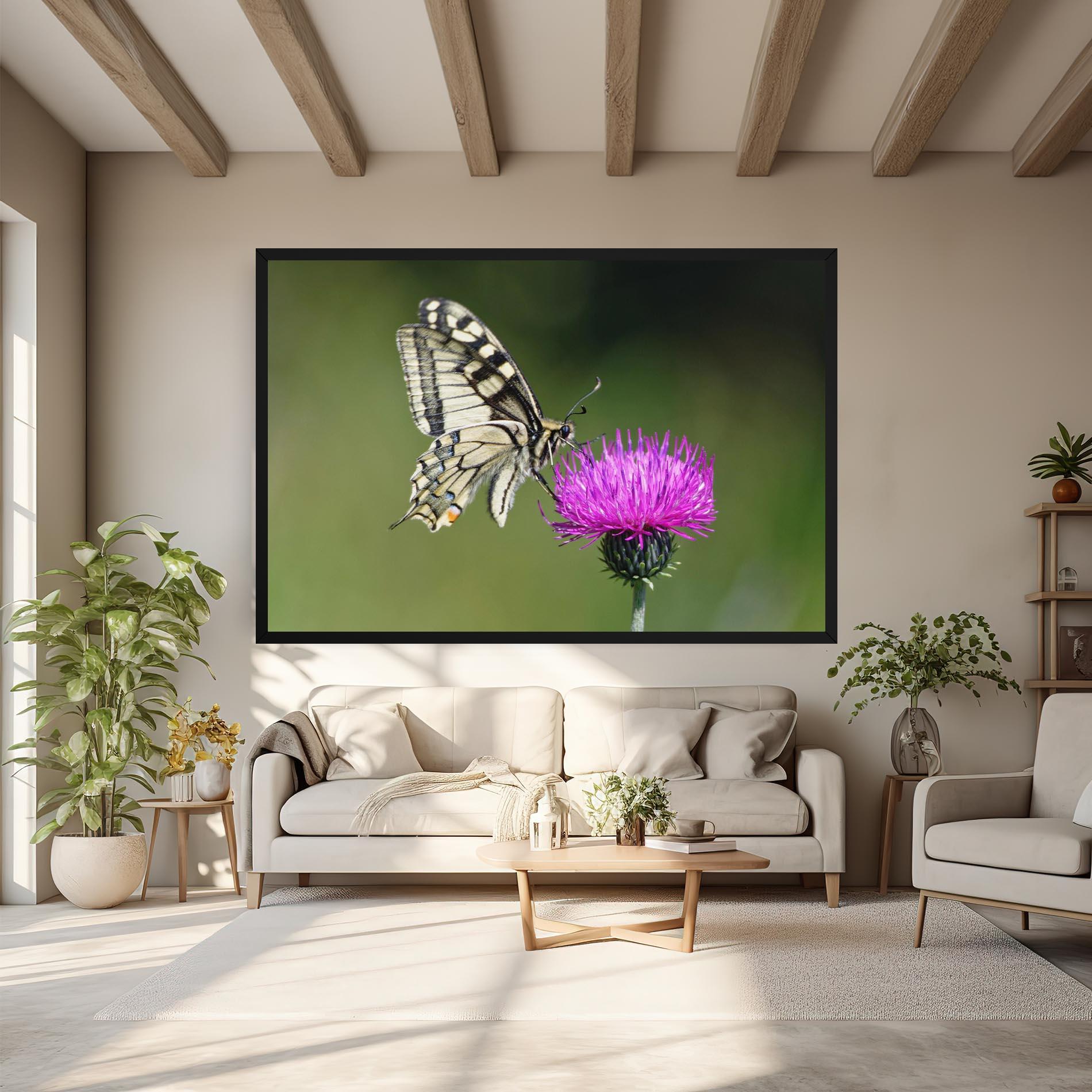 Vászonkép White Butterfly Pollen mockup 6