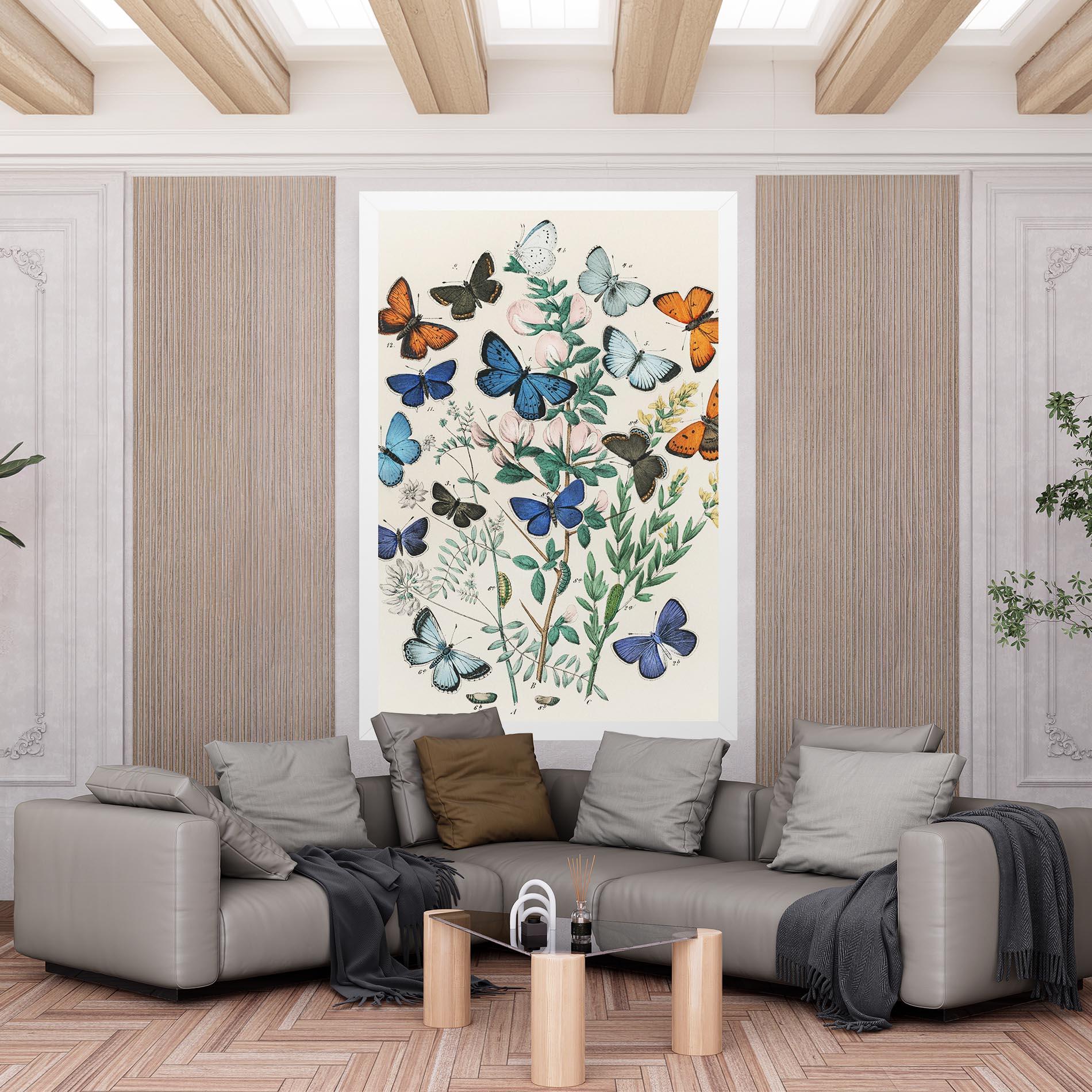 Vászonkép Blue Orange Butterflies mockup 6