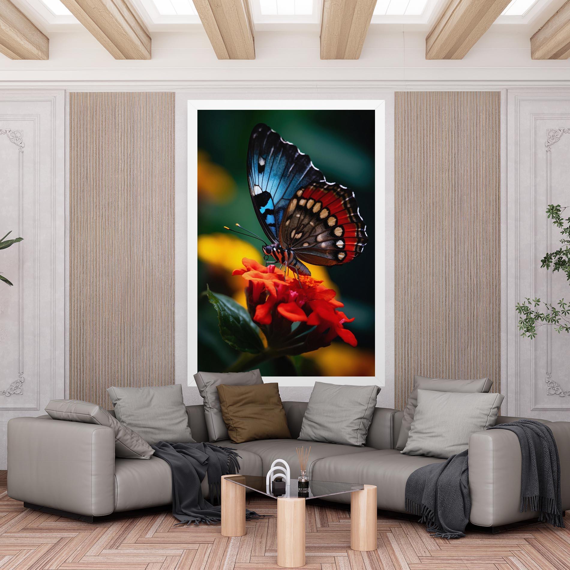 Vászonkép Blue Red Butterfly mockup 6