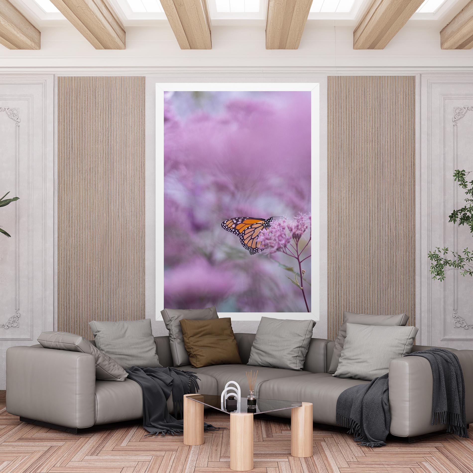Vászonkép Purple Flower Butterfly mockup 6