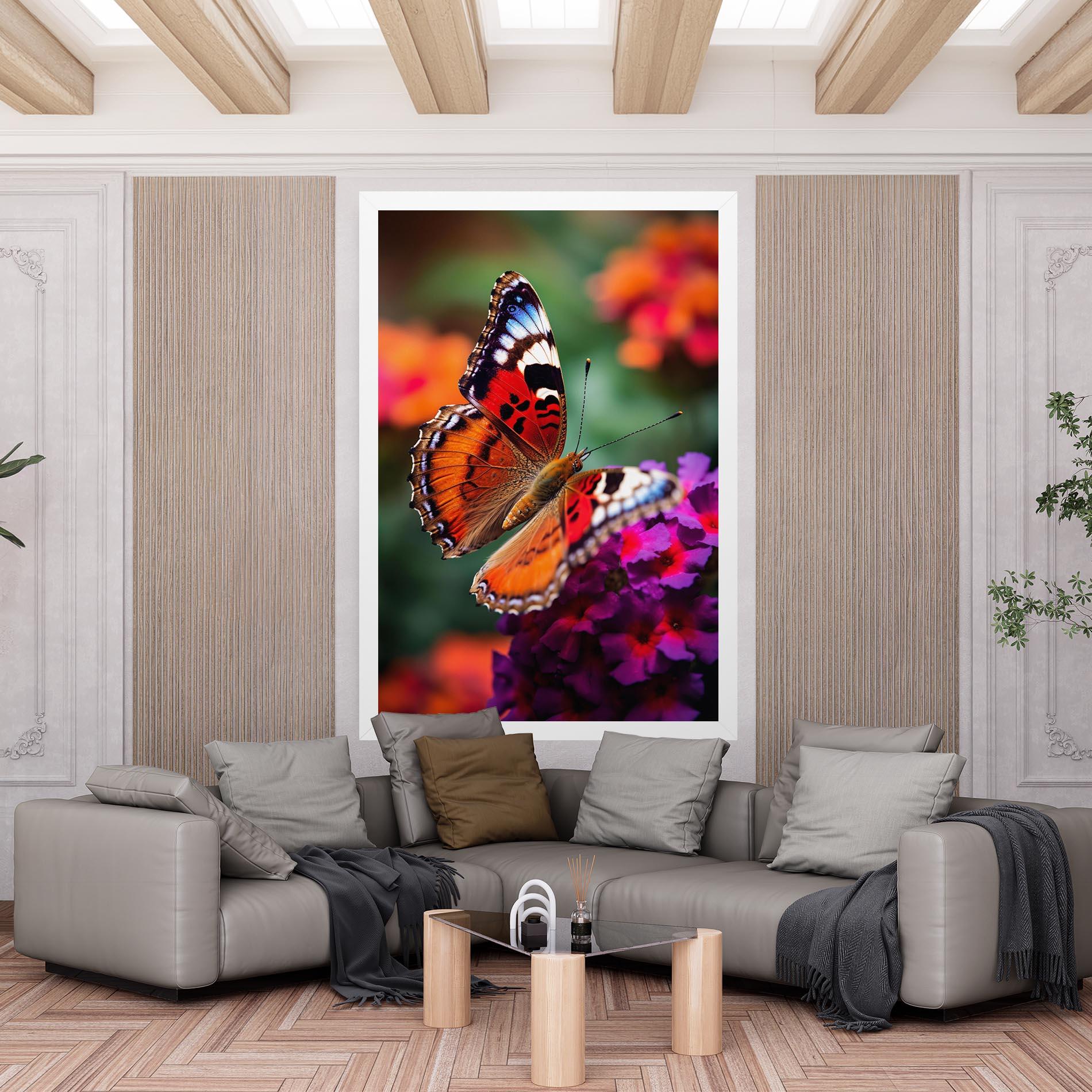 Vászonkép Red Blue Butterfly mockup 6