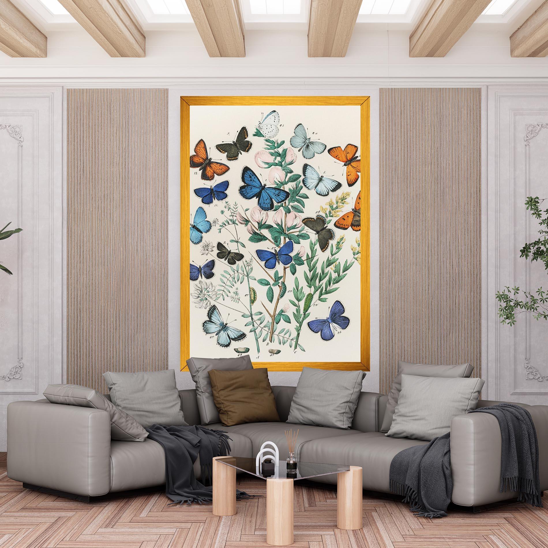 Vászonkép Blue Orange Butterflies mockup 6