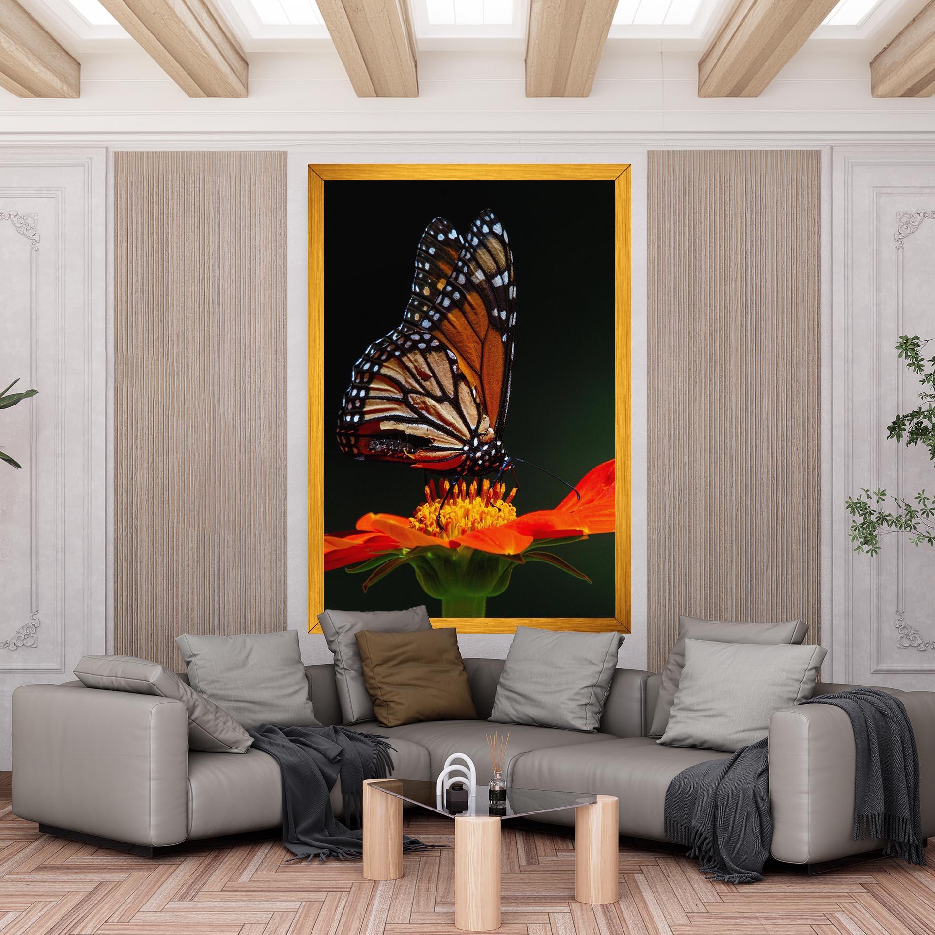 Vászonkép Dark Orange Butterfy mockup 6