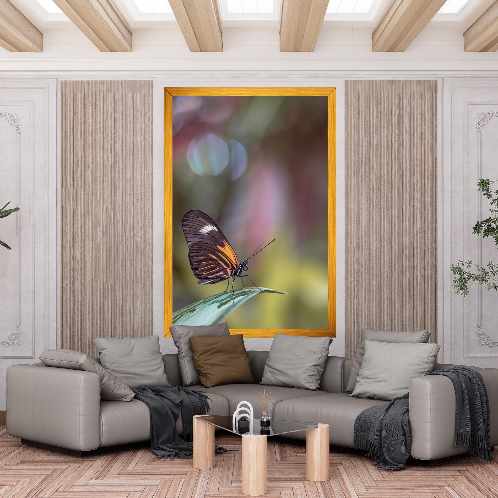 Vászonkép Dark Purple Butterfly mockup 6