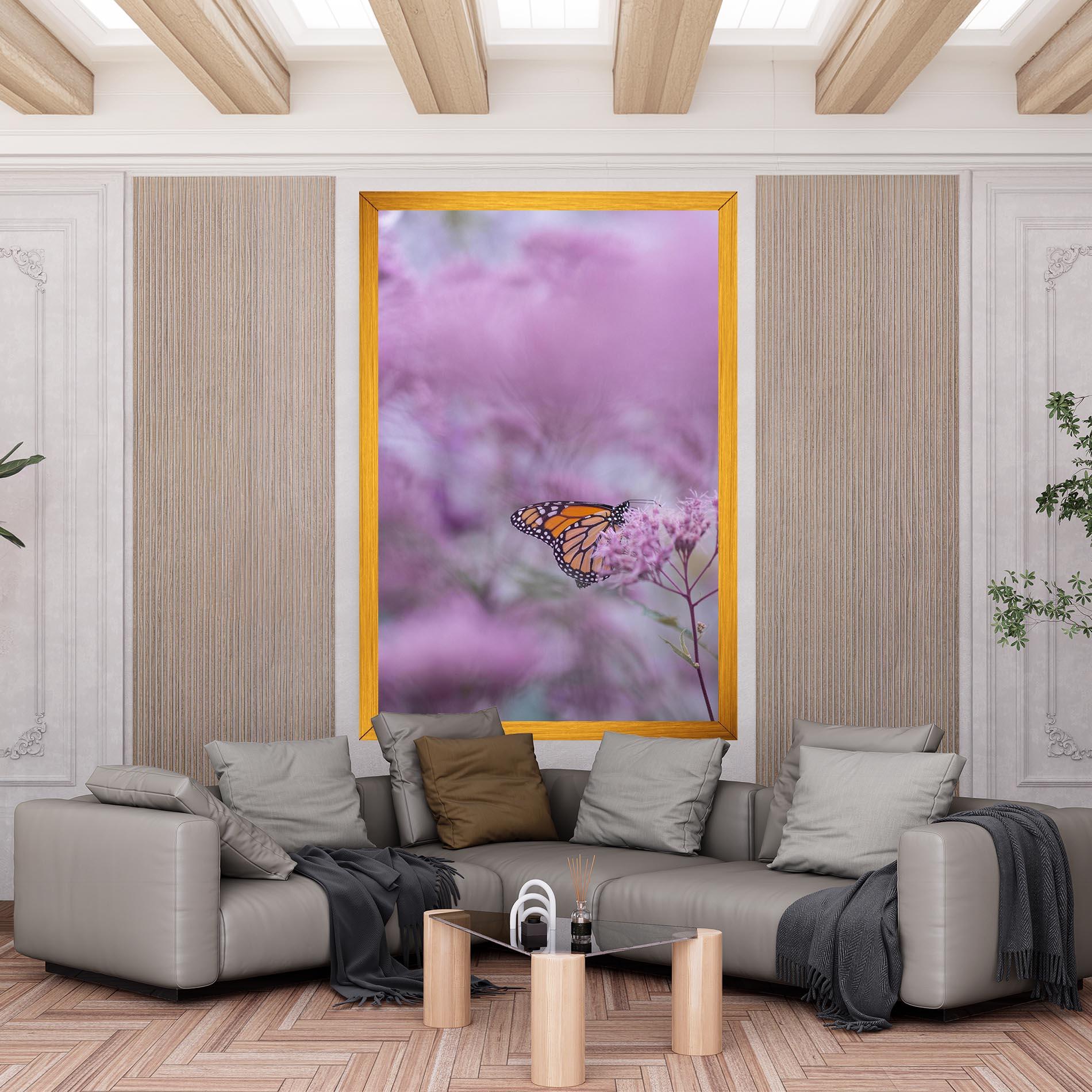 Vászonkép Purple Flower Butterfly mockup 6