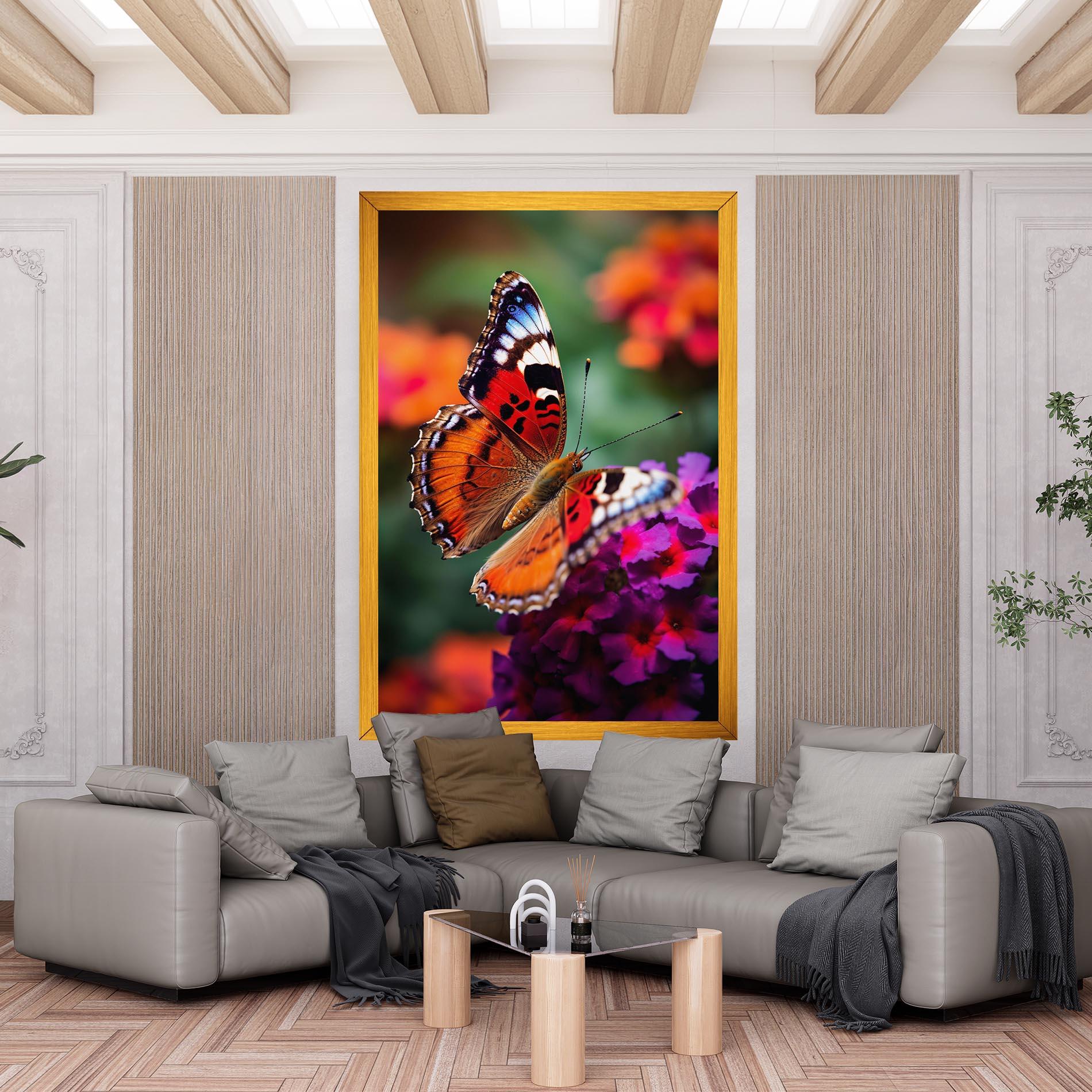 Vászonkép Red Blue Butterfly mockup 6