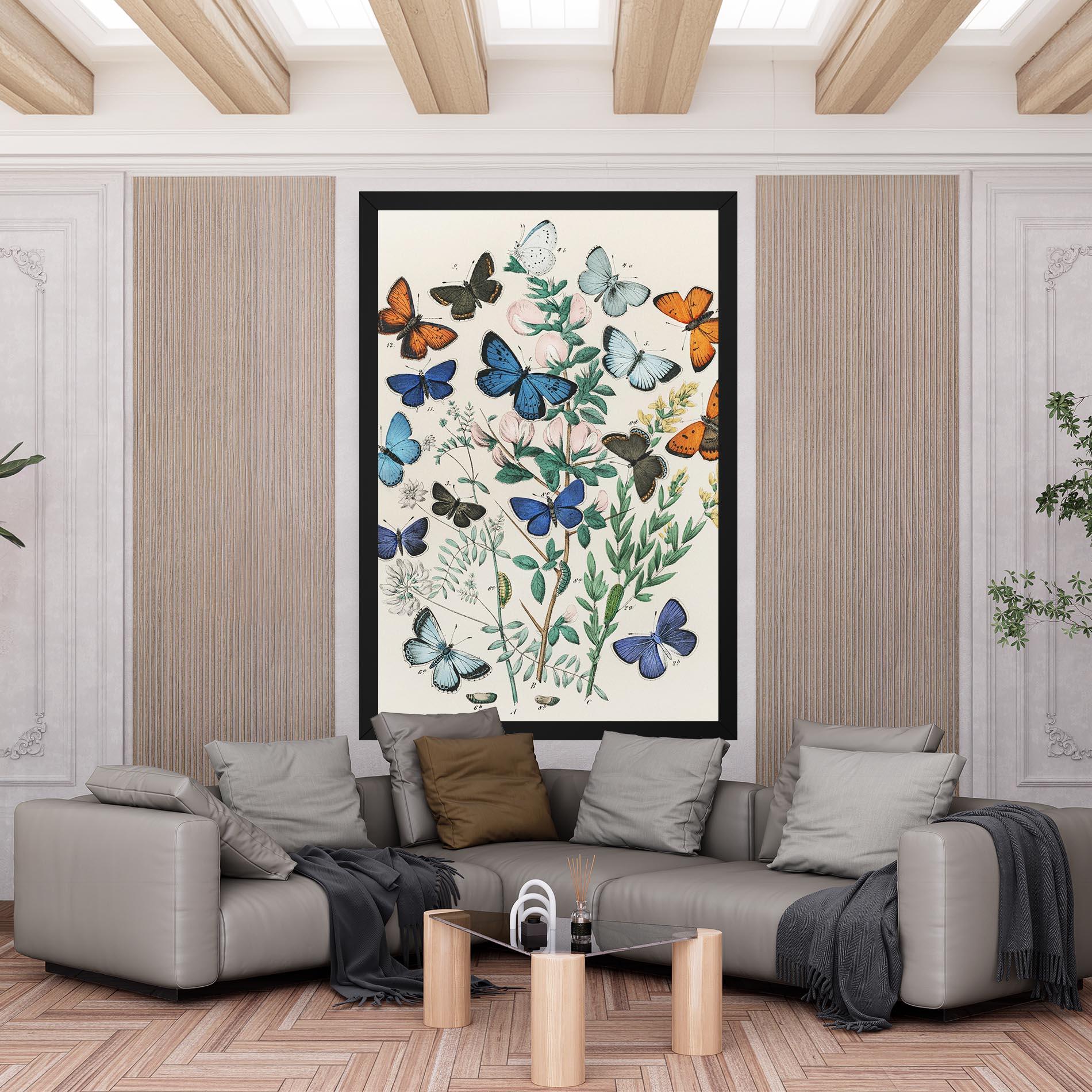 Vászonkép Blue Orange Butterflies mockup 6