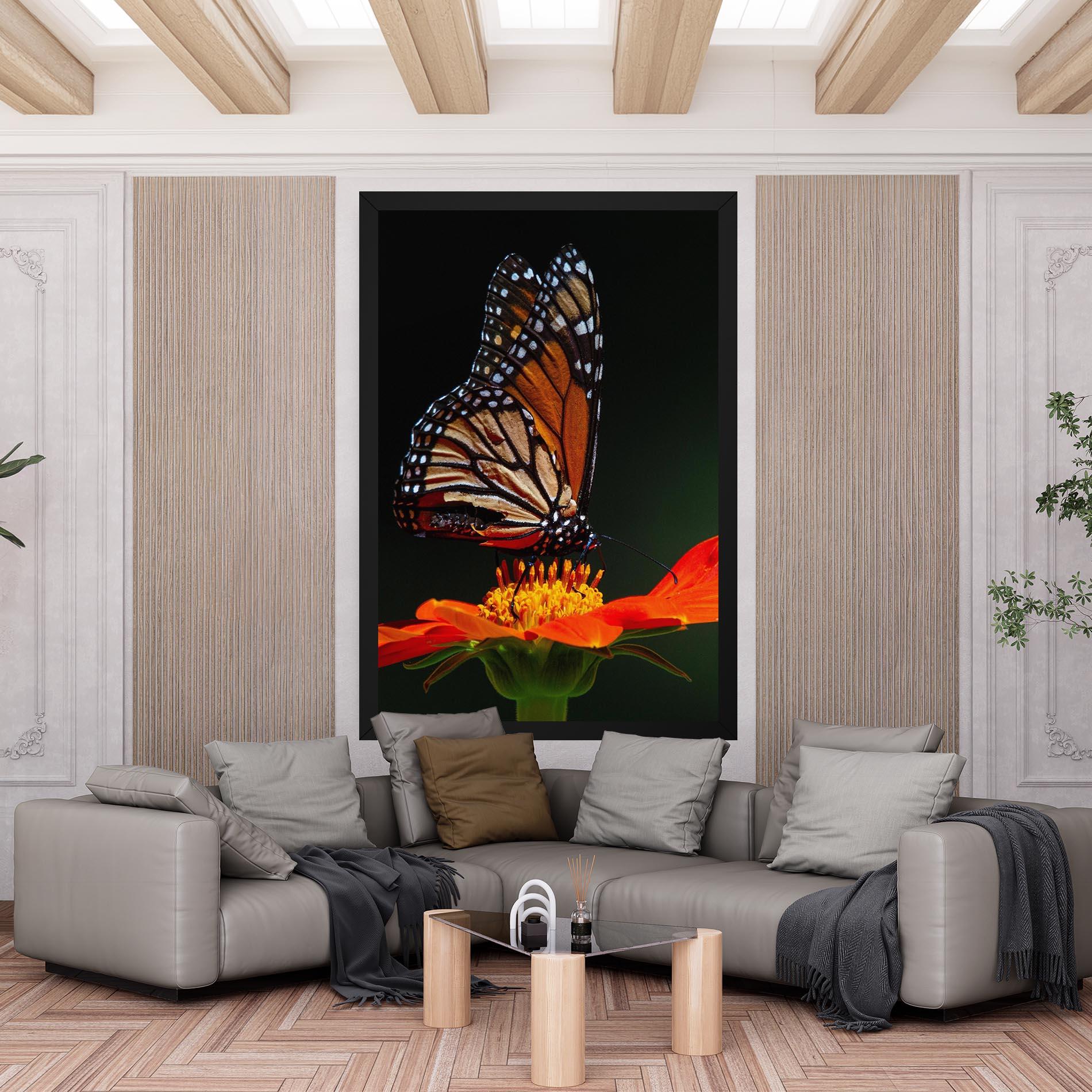 Vászonkép Dark Orange Butterfy mockup 6