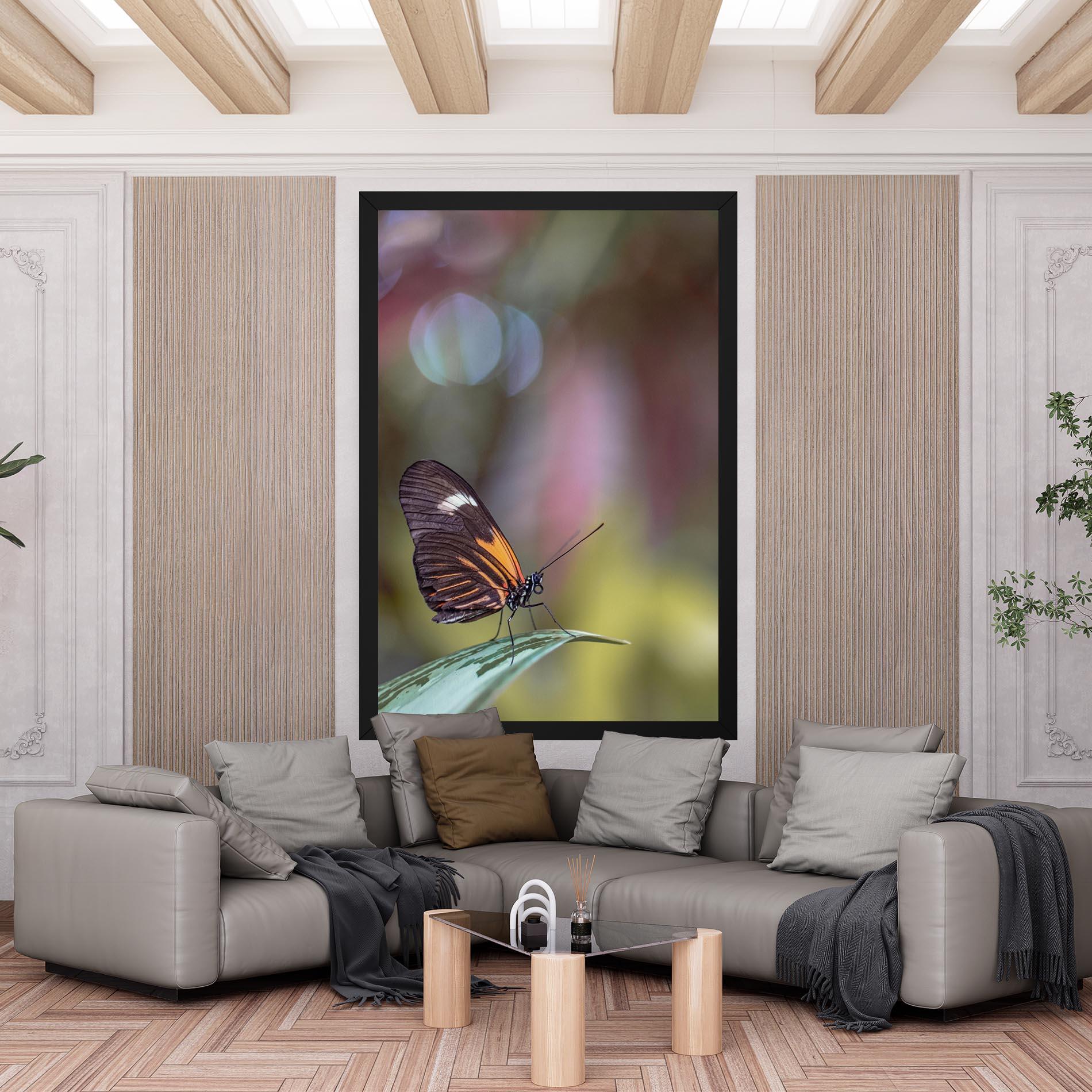 Vászonkép Dark Purple Butterfly mockup 6