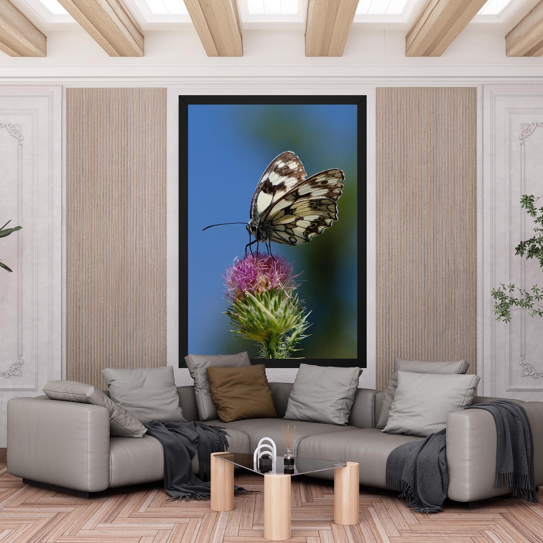 Vászonkép Grey White Butterfly mockup 6