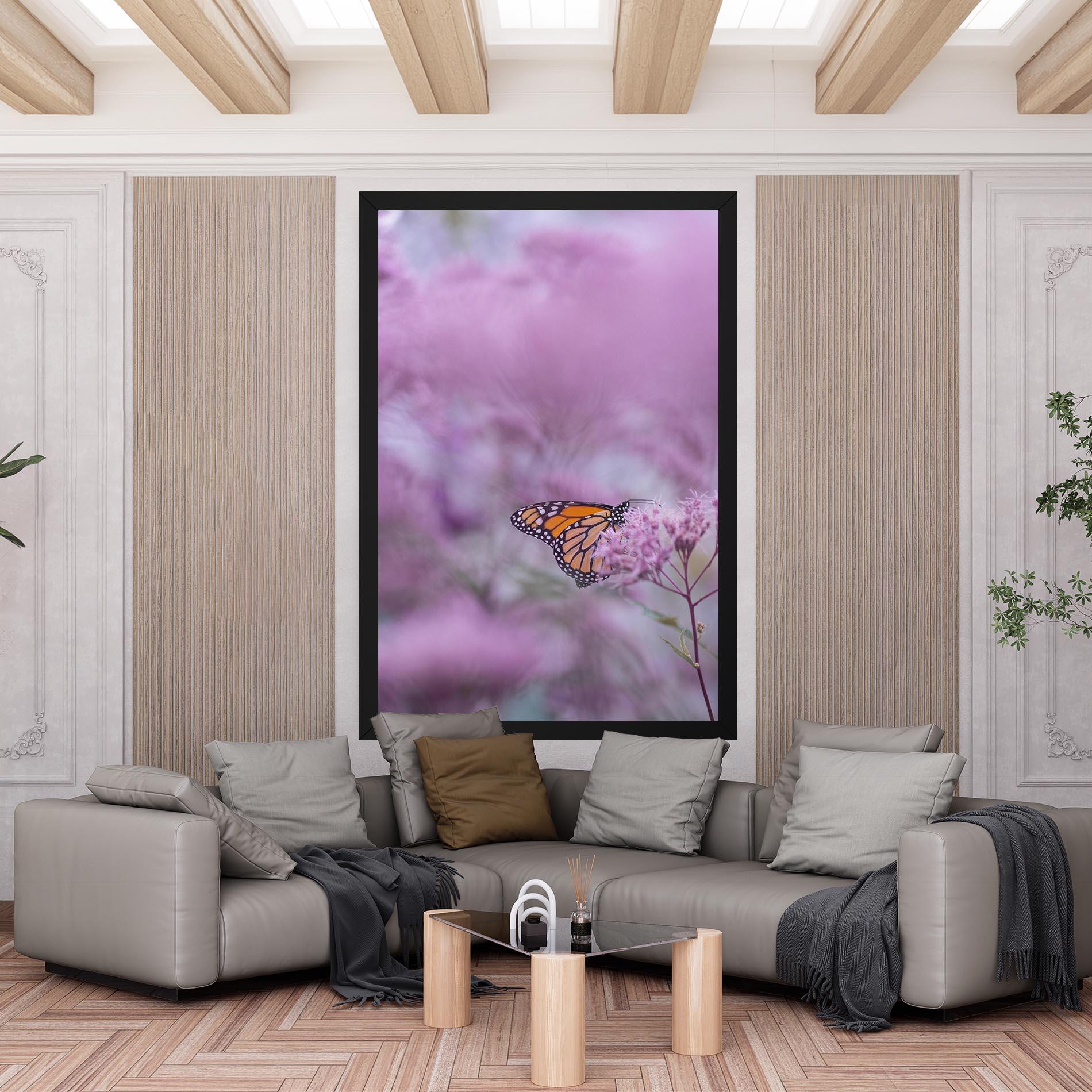 Vászonkép Purple Flower Butterfly mockup 6
